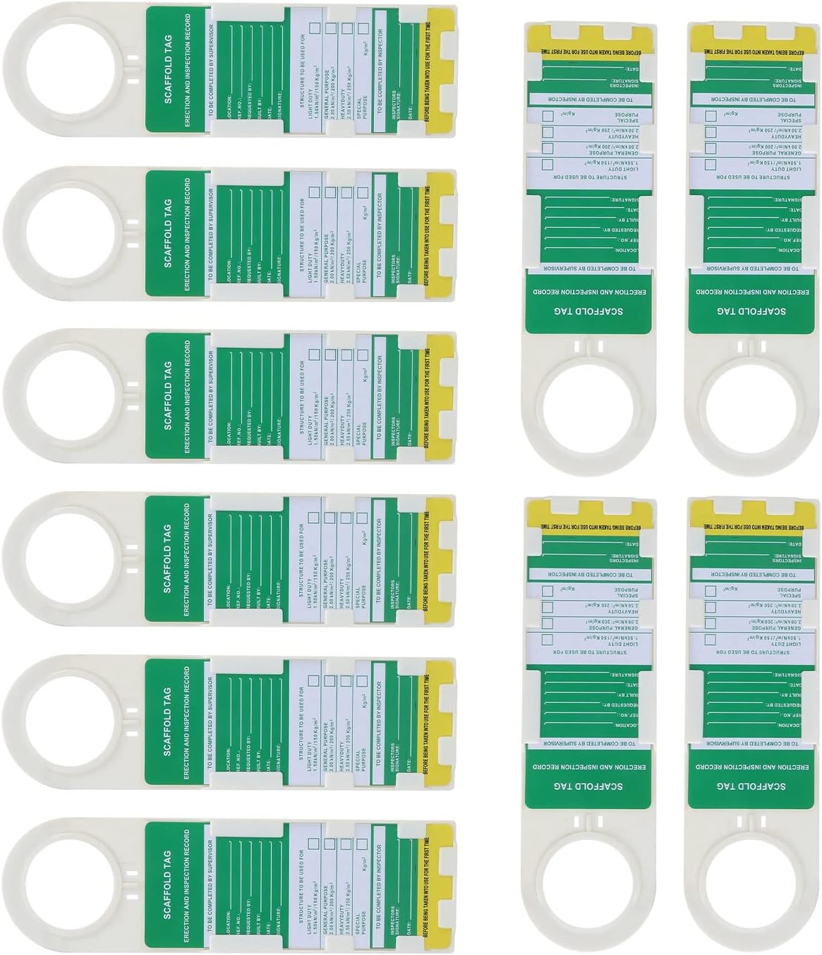 Cryfokt Scaffolding Tag, Obvious Multi -purpose -Day Day ABS 10PCs for Architecture for Industry for the Chemical Industry for Electricity for Electricity