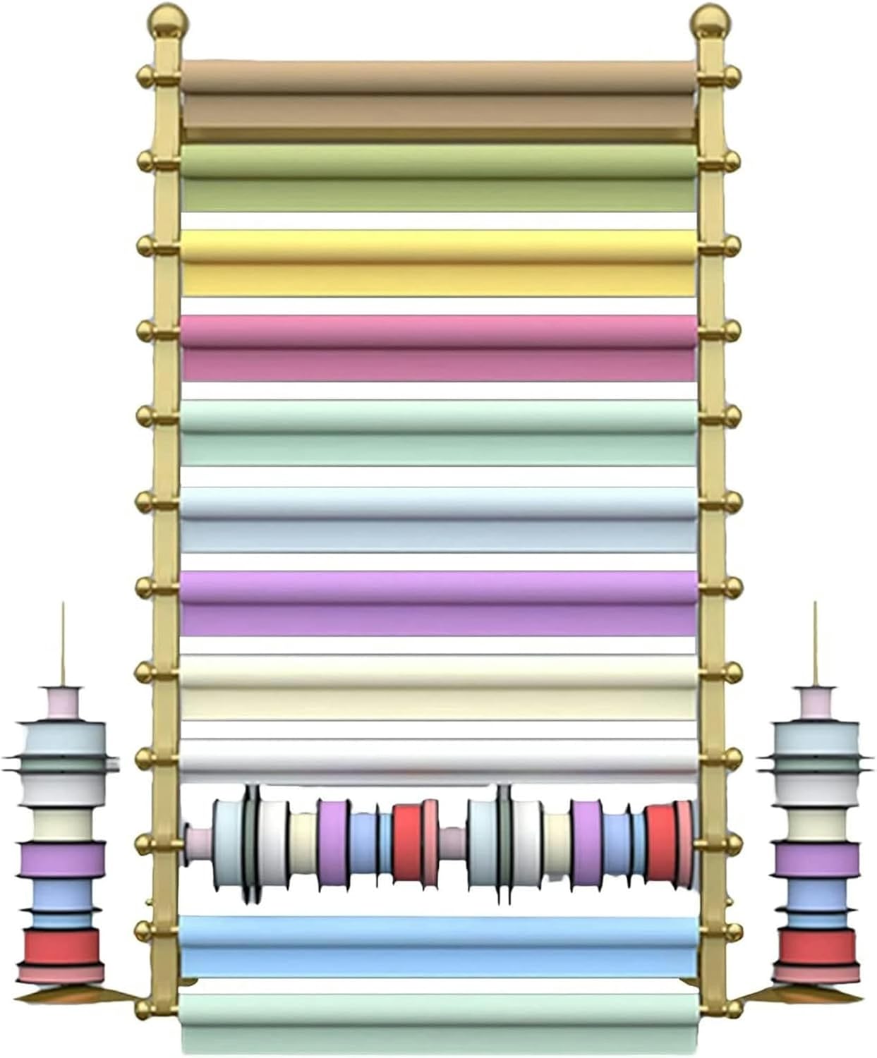 Wall Wrapping Paper Ribbon Organizers and Storage for Gift Shop/Flower Store, Iron Finish Commercial Multi-Purpose Stand, 120cm/47.2inch Tall~/