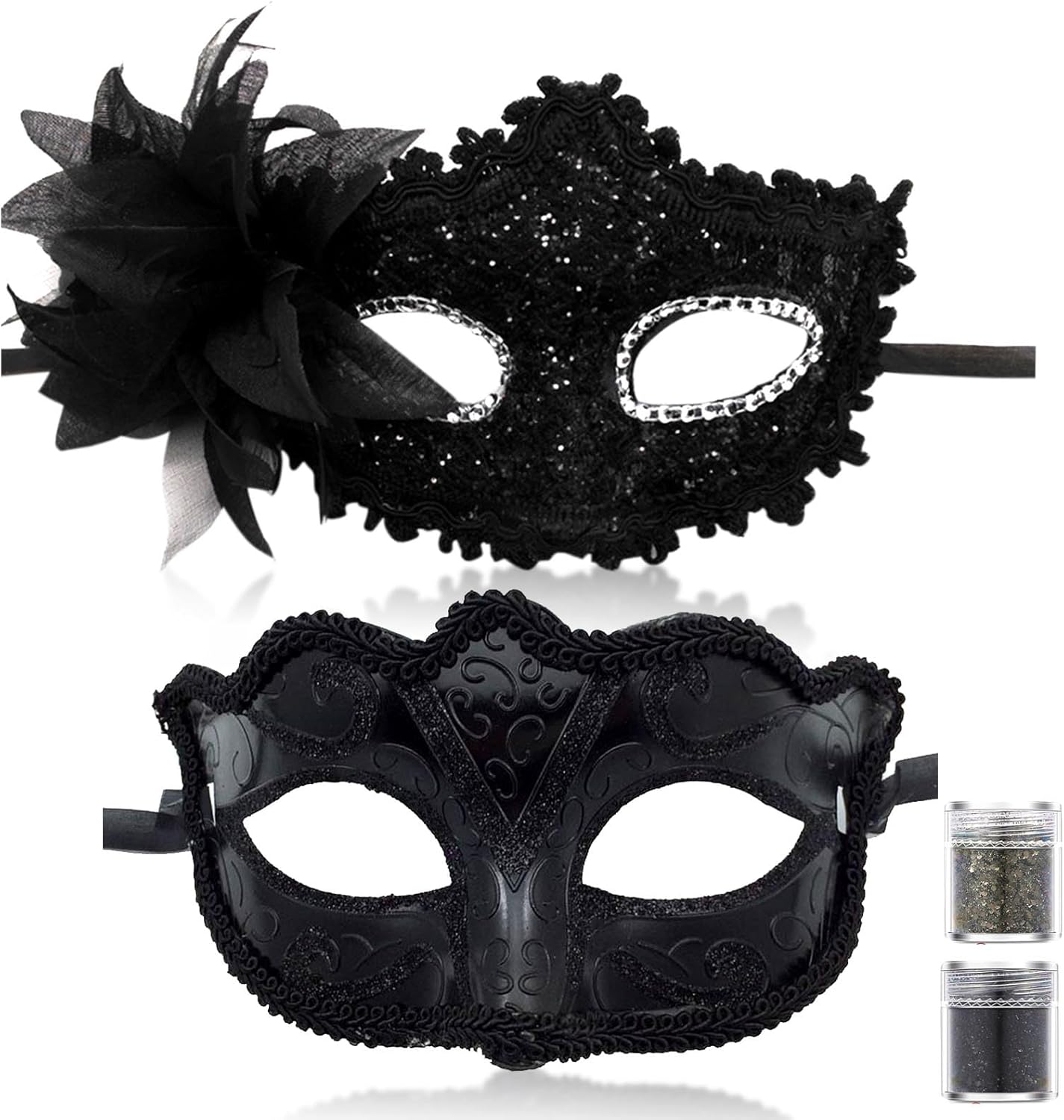 2pcs Sexy Masquerade Masks, Lady Girl Lace Eye Mask Mascarade Ball Masks Black Lace Masquerade - View #9