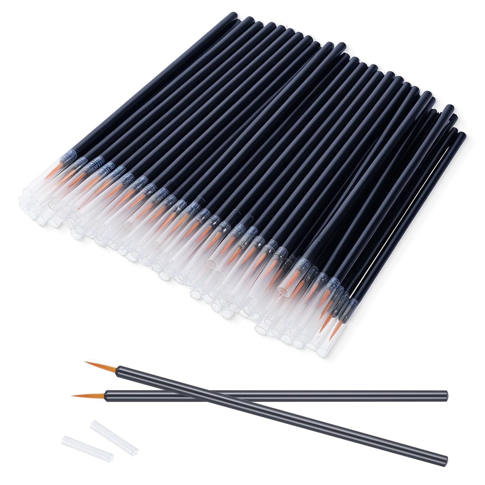 BOHUIZ 100 Pack Disposable Eyeliner Brushes, Ultra-fine Point Eyeliner Tool Applicator