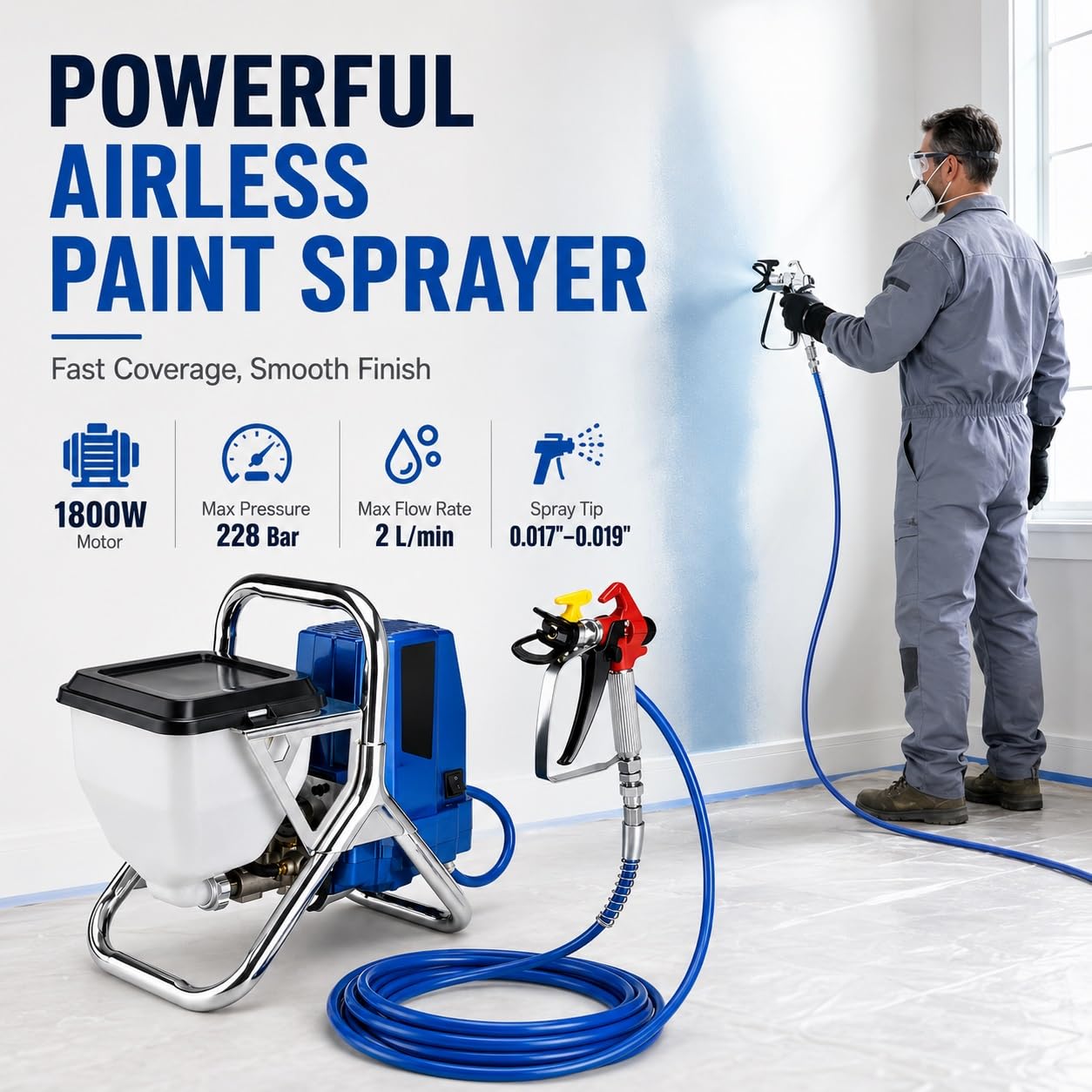 Pulverizador de pintura sin aire eléctrico