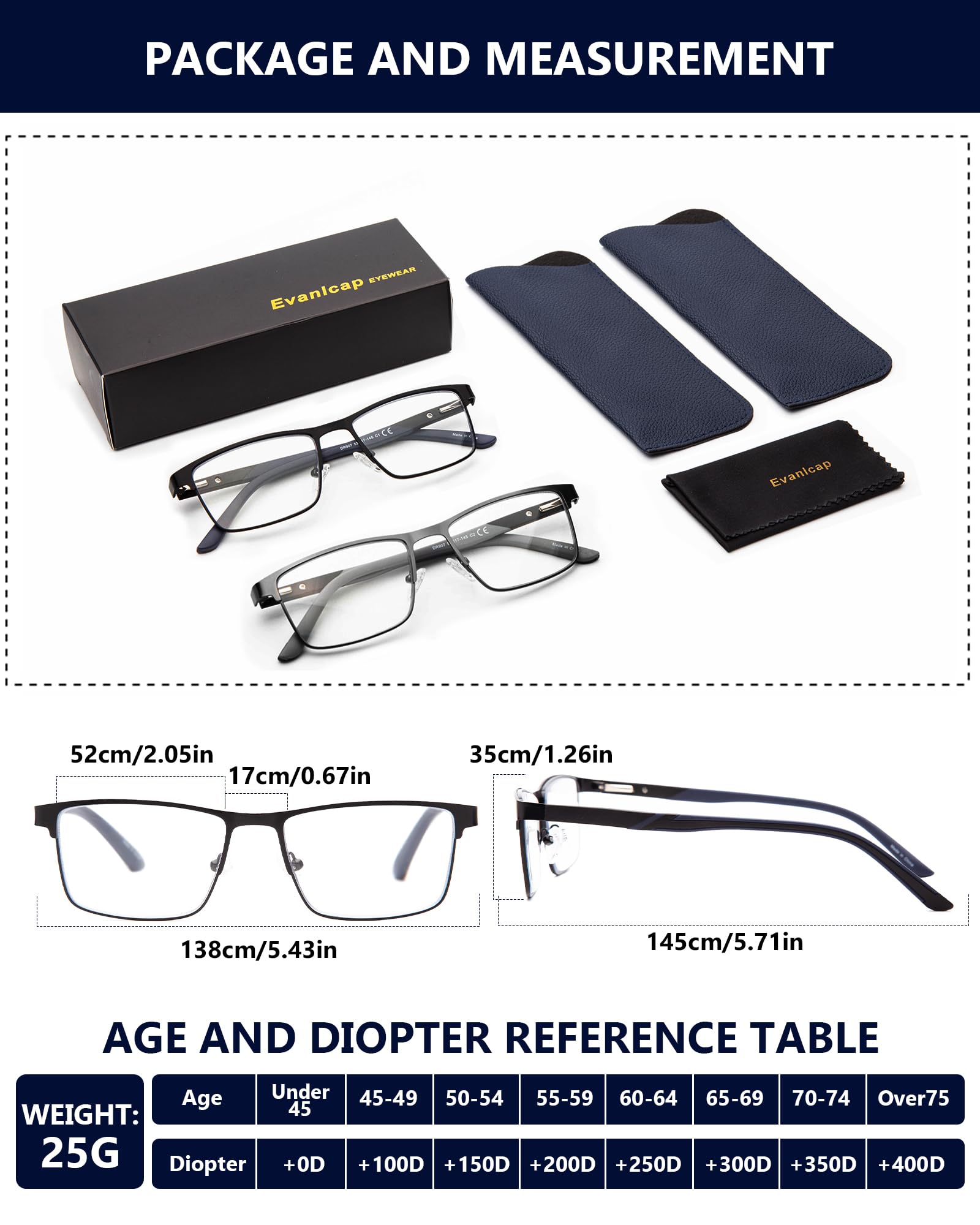 Progressive Multifokus-Lesebrille für Herren, blaues Licht, blockierende Computerleser, Multifokal-Brillen, 2 Stück