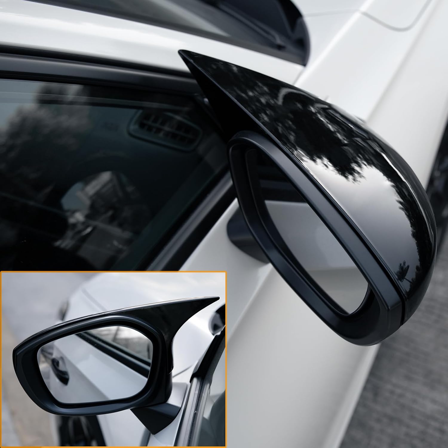 Thenice for 11th Gen Civic Rearview Mirror Cover Side Rear View Mirror Protector Compatible with Honda Civic 2022 2023 2024 2025 2026 -Glossy Black
