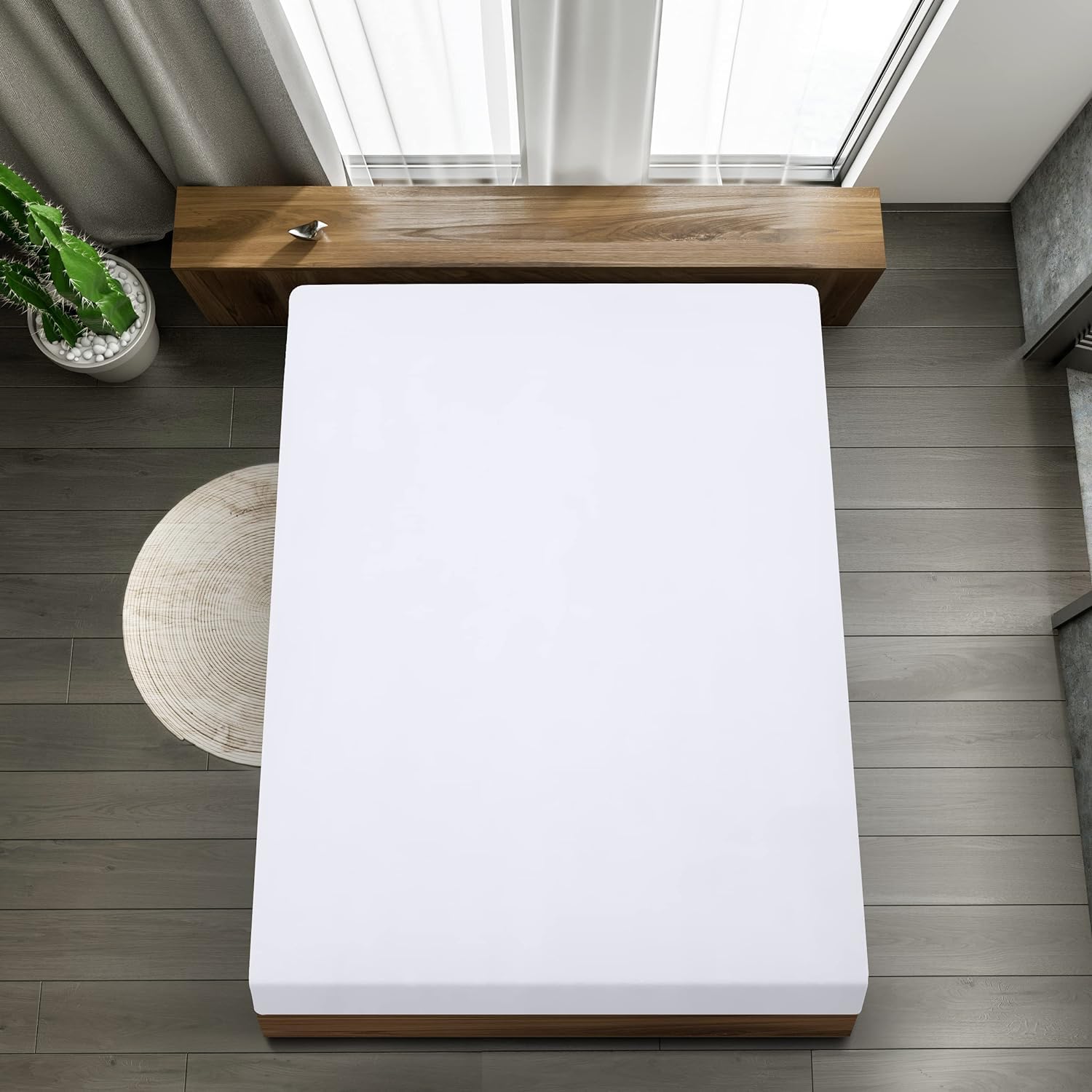 Utopia Bedding Lenzuolo con Angoli, Una Piazza - 90x190x30 cm - Bianco - Microfibra di Poliestere Spazzolato - Lenzuolo Sotto con Angoli Elasticizzato