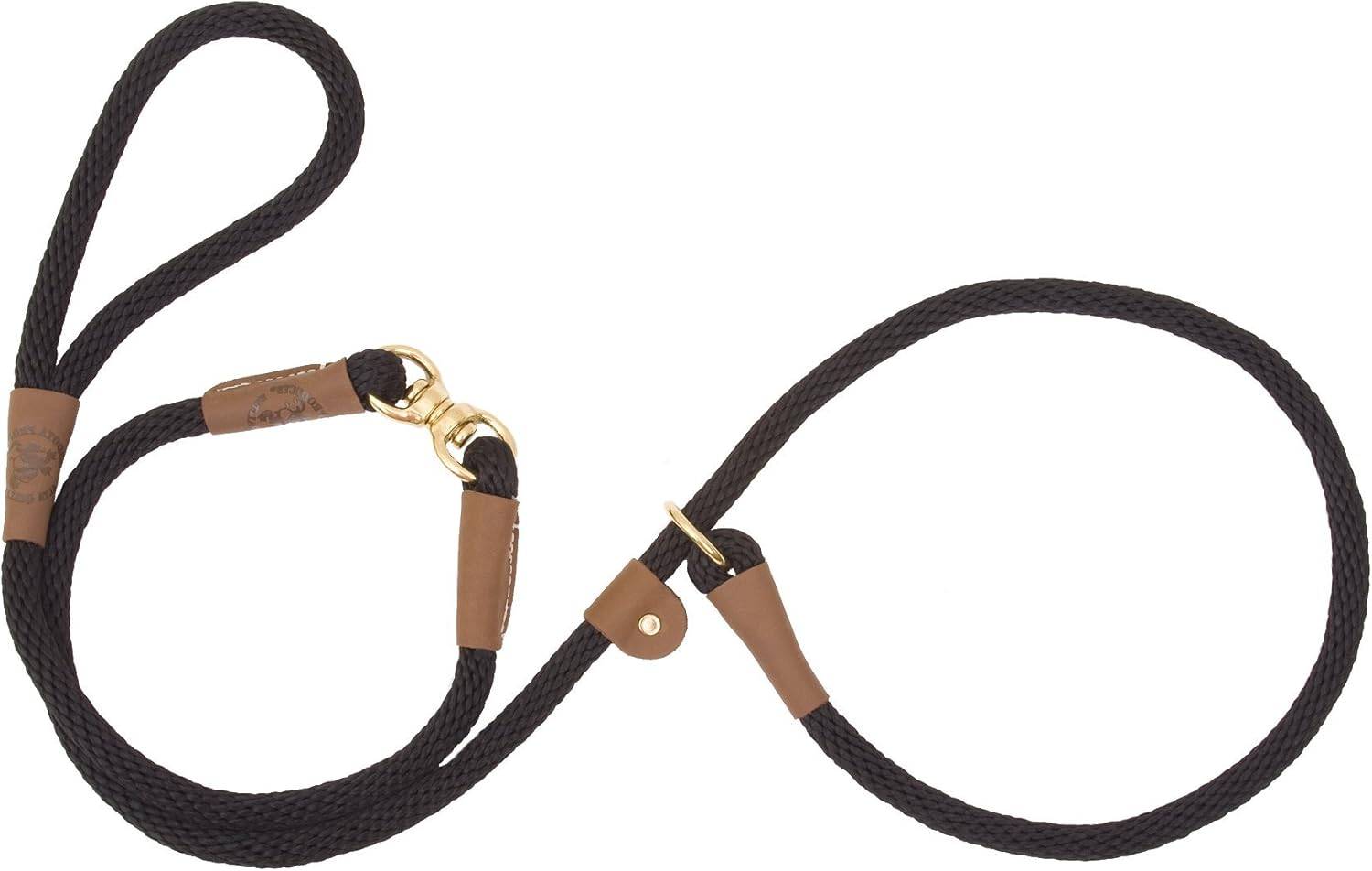 Mendota Pet Swivel Slip Leash - Dog Lead - Made in The USA - Black, 1/2 in x 6 ft