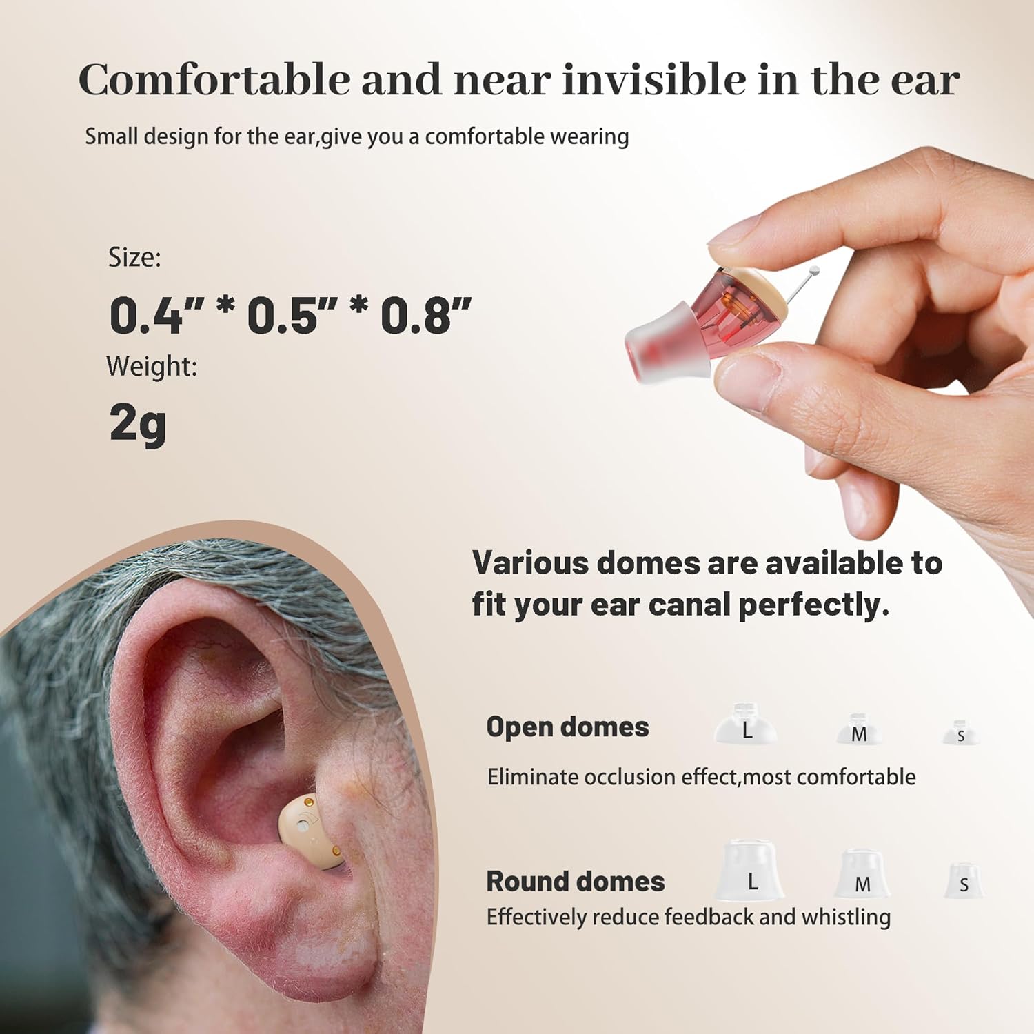 Rechargeable Hearing Aids,OTC Hearing Aid for Adult,Completely in Canal Hearing Aid Devices for Seniors Comfort Shine Li CIC Assist Hearing Nearly Invisible (Pair) (Blue & Red)