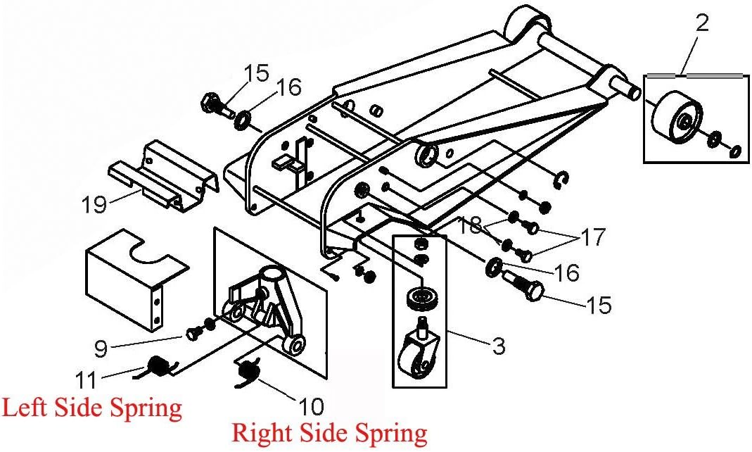 Torsion Handle Return Spring. Fits Many, Right Side (Black)