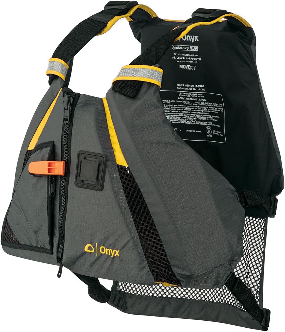 Onyx U.S. Coast Guard and Transport Canada Approved MoveVent Dynamic Paddle Vest for Adults for Kayaking, Canoeing, Stand Up Paddleboarding