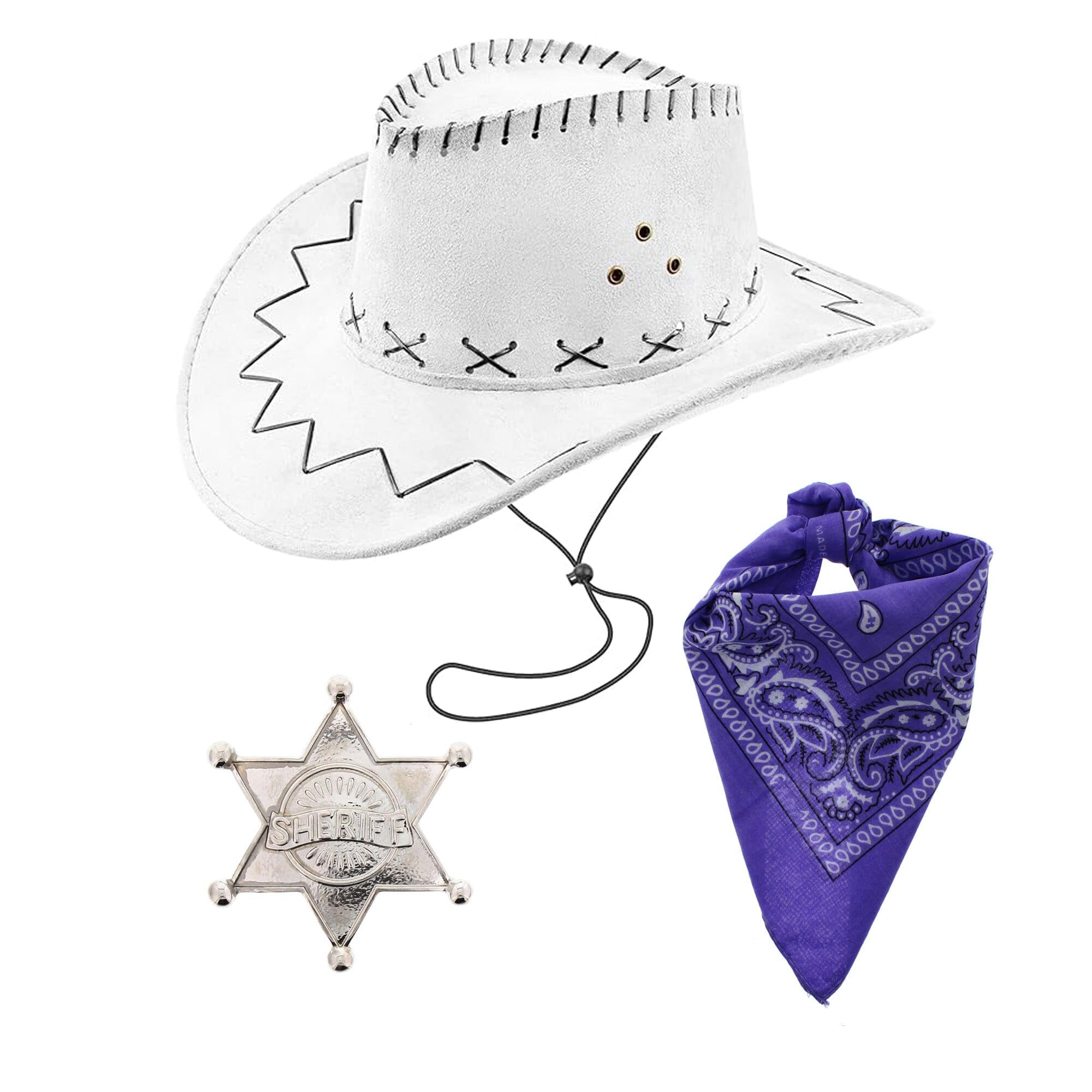 Zac's Alter Ego Fancy Dress Cowboy Sheriff Badge, Hat & Bandana/Neckerchief Set