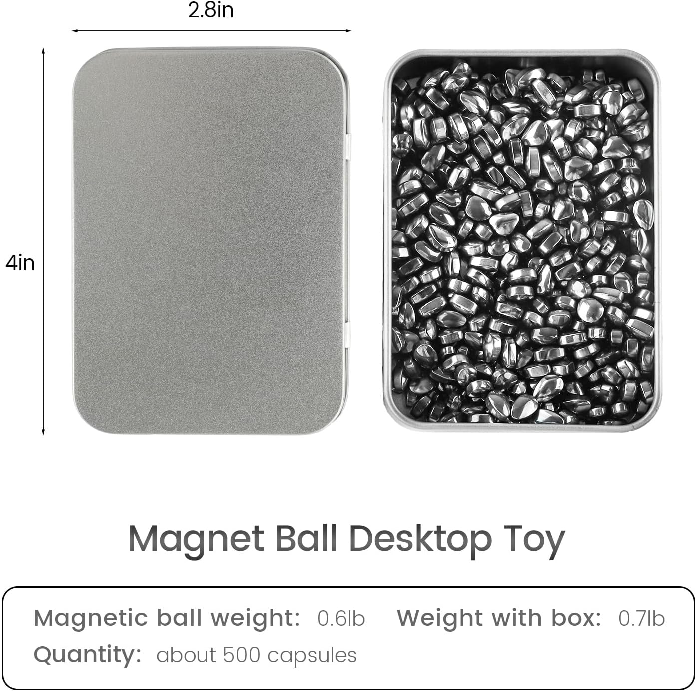 Magnetic Stones 500 PCS Mini Magnetic Putty Desk Fidget Toys for Adults Magnetic Beads Desk Toys for Office (slive)