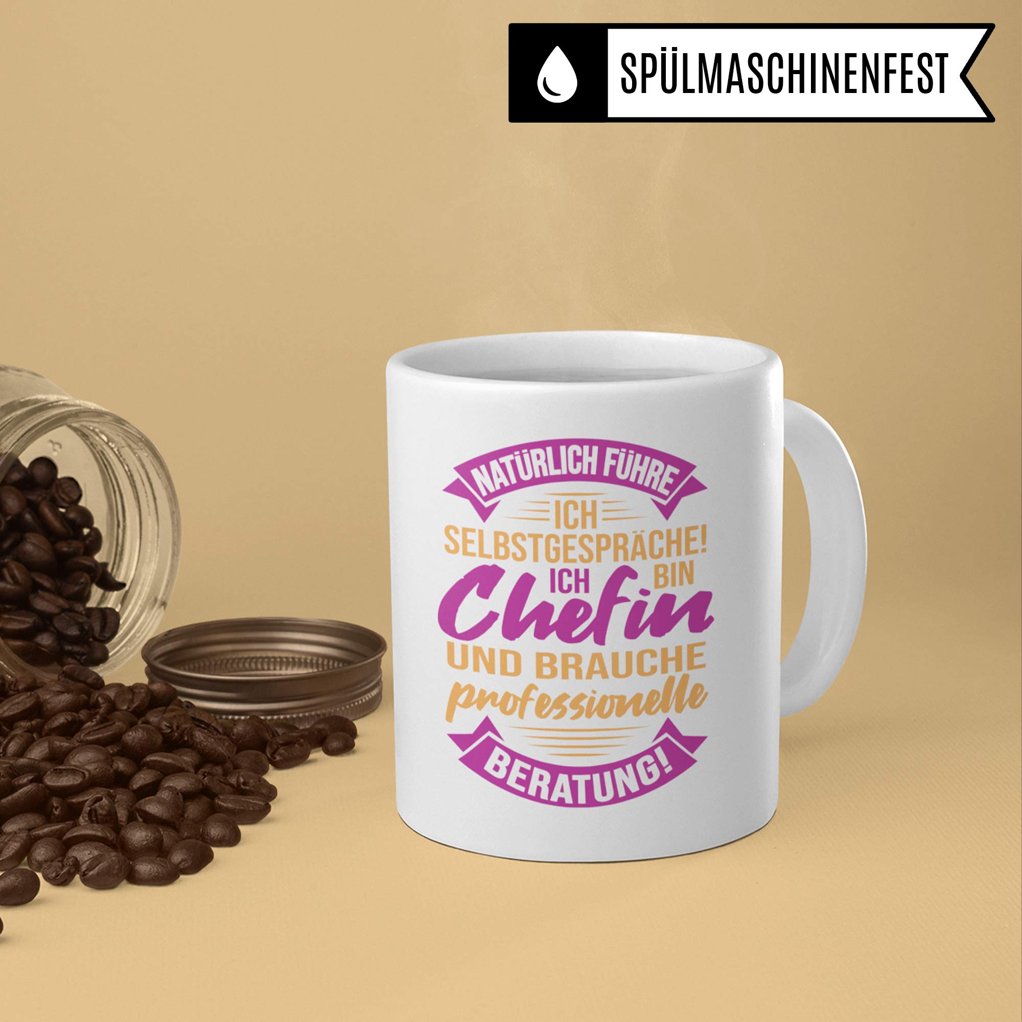 Pagma Tazza Divertente 'Chefin' In Ceramica 330 Ml - Idea Regalo Per Capo, Collega, Addio, Compleanno, Natale - 5