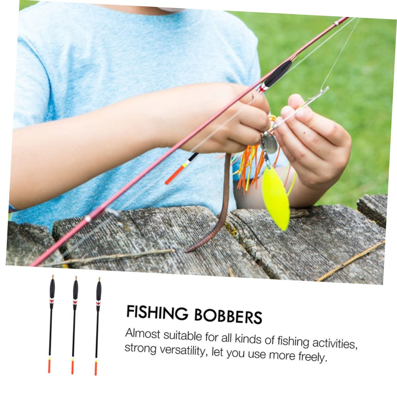 SUPVOX 4 Set di Galleggianti da Pesca Confezione da 12 in Legno Attrezzatura da Lago Esca per Carpe Accesso alla Pesca 12 Pezzi*4