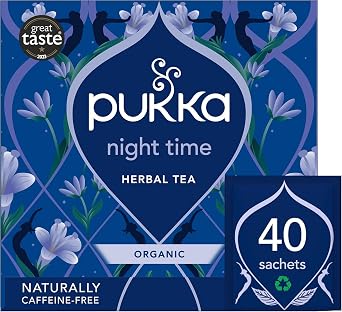 Pukka Herbs Night Time Herbal Sleep Tea, 40 Teabags, Chamomile & Lavender