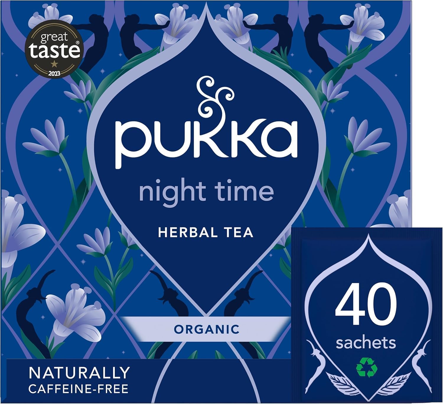 Pukka Herbs Night Time Herbal Sleep Tea, 40 Teabags, Chamomile & Lavender