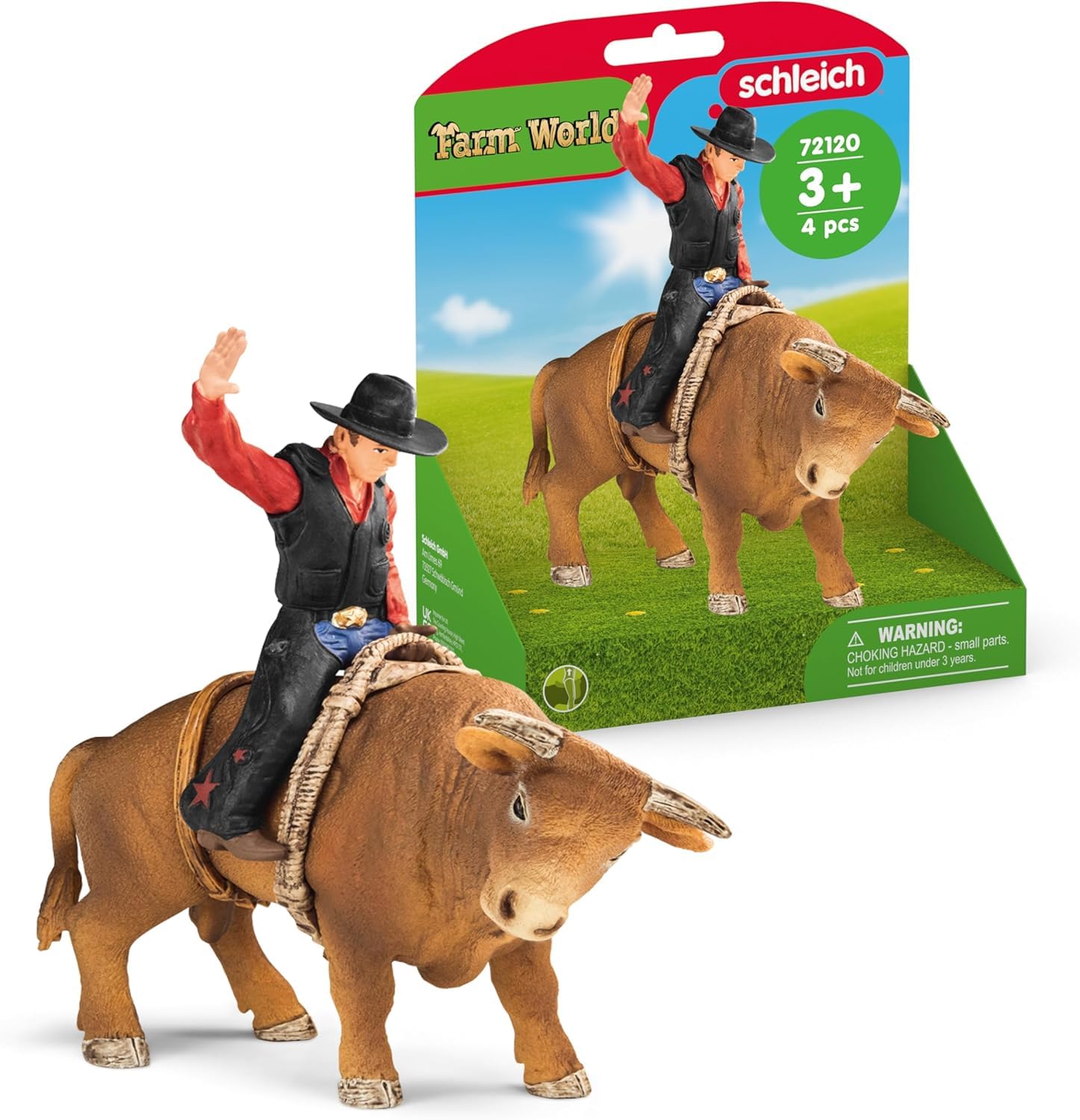 Amazon.co.jp: schleich Farm World - カウボーイフィギュア付きブル
