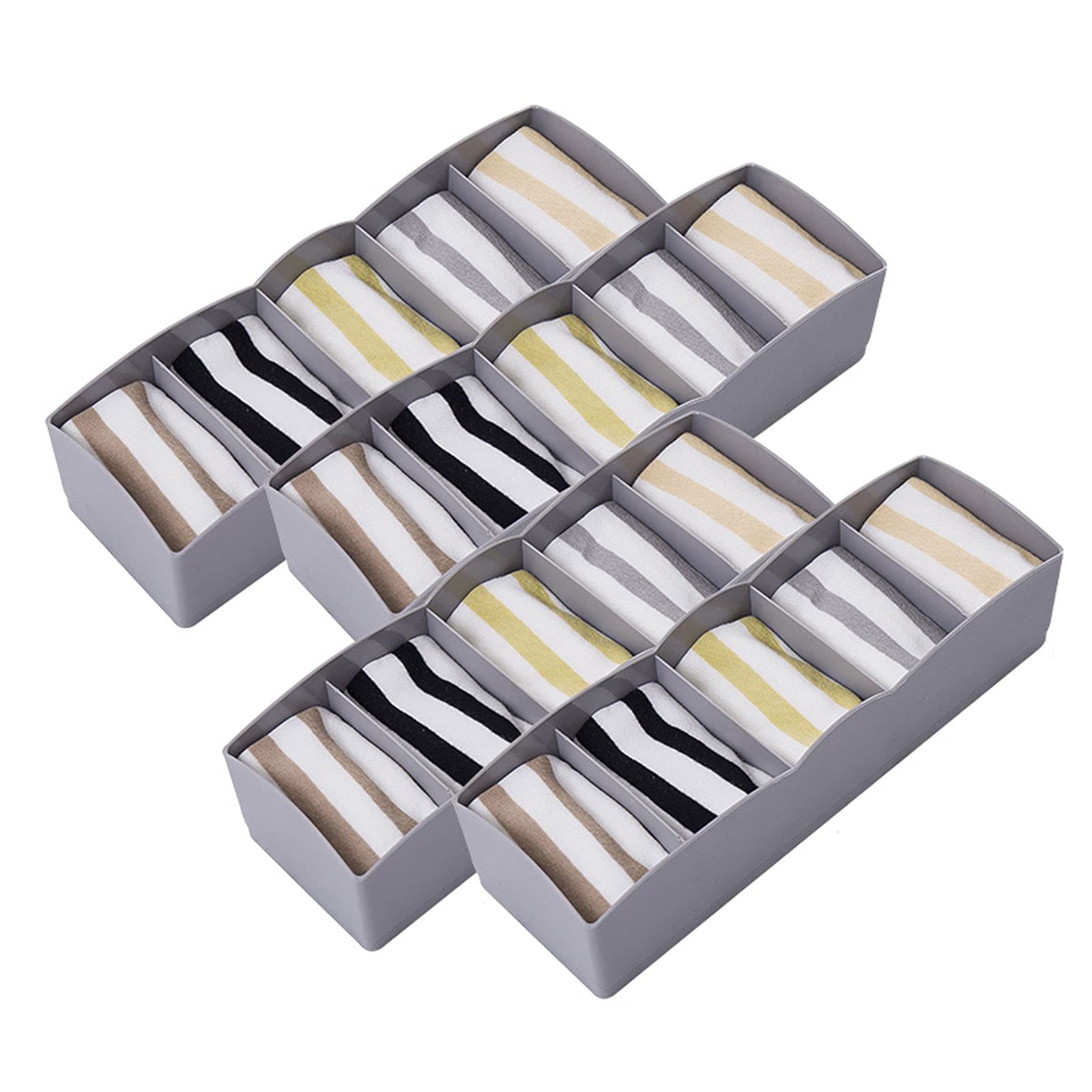 4 Pieces Underwear Drawer Organiser Divider,Wardrobe Organiser,Fabric Storage Boxes For Bedroom,Drawer Dividers For Clothes Bras Socks Ties Scarves,PP Material,Underwear Storage Box