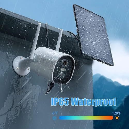 Miniatura 4 de Zivif Panel solar para cámara de seguridad, cargador solar de 2 W con puerto micro USB y USB-C para cámara de batería recargable, con soporte de