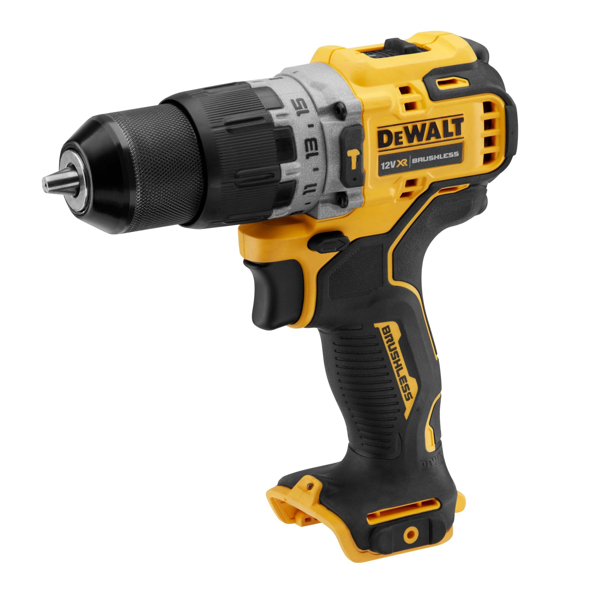 DEWALT DCD706N-XJ - Taladro Percutor sin escobillas XR 12V 10mm 57,5Nm sin cargador/batería Schwarz/Gelb
