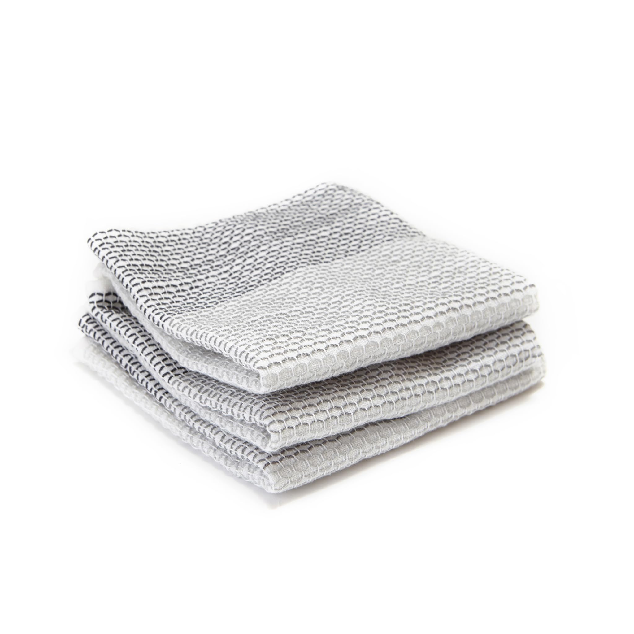 Serviettes de cuisine Full Circle Home - Gris - Ensemble de 3 - 100% Coton Biologique - Durable et Écologique