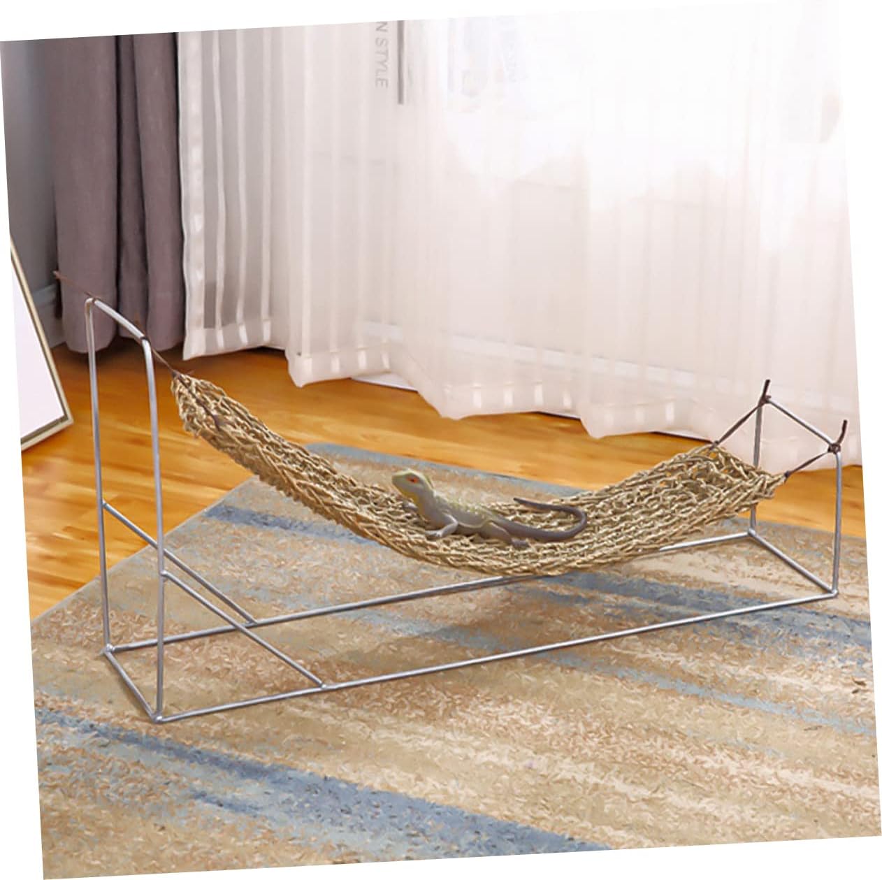 Happyyami 2PCS Seagrass Lizard Hammock Reptile PET Bed Lounger for Bearded Dragon and Small Reptiles Tank Accessories and Habitat Toys