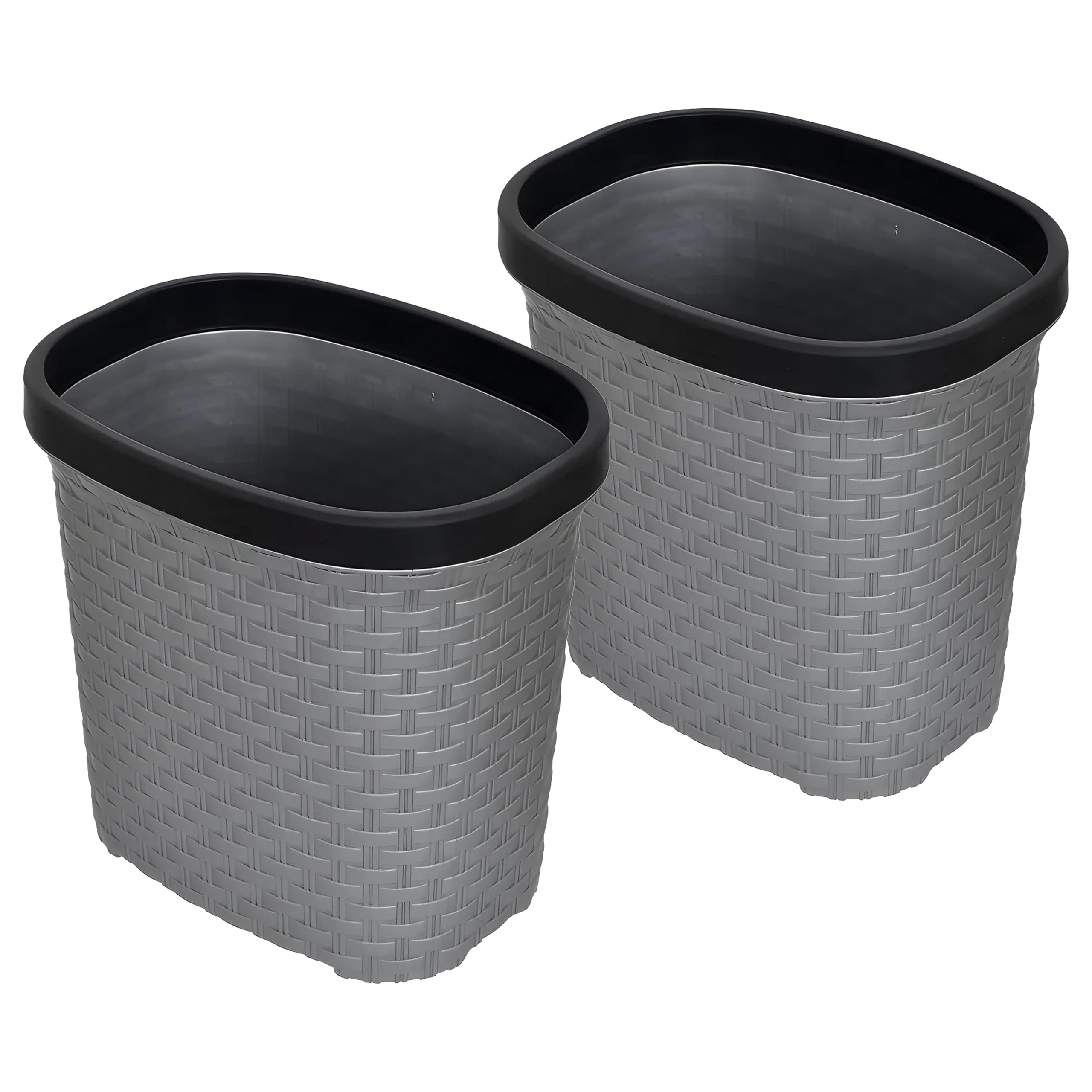 Kuber Industries Plastic Open Plastic Dustbin Without Lid|Garbage Bin, Trash Can, Waste Bin, 7 Litre- Pack of 2 (Grey)-47KM0713 (B09NGW2Z82) Amazon Price History, Amazon Price Tracker