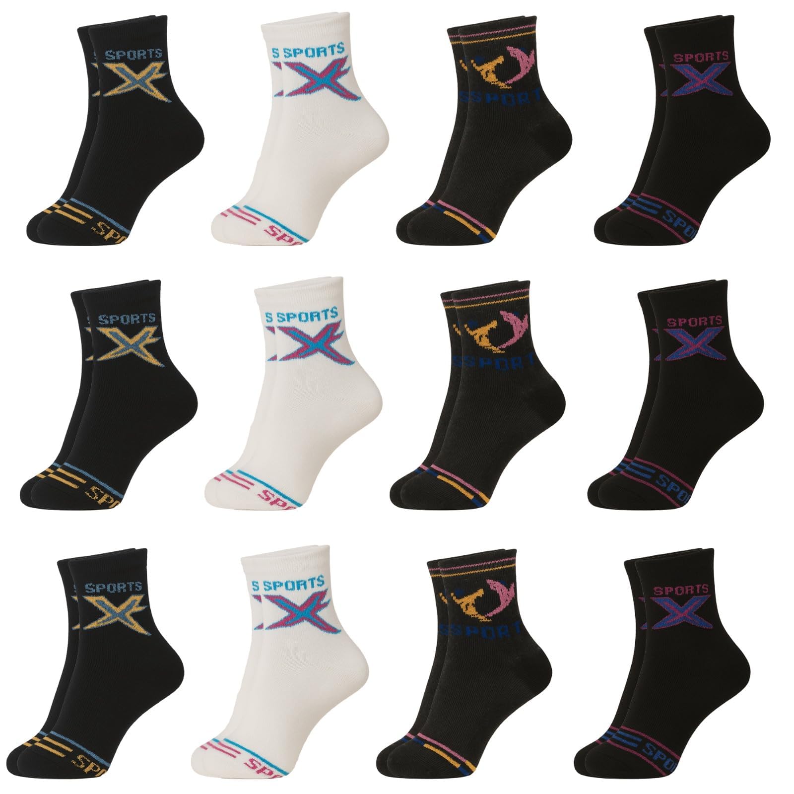CRAE Sports Ankle Socks for Men & Women – Breathable, Sweat-Absorbent, Cushioned Athletic Socks for Running, Gym, Cycling.(SK007_PO12)-picture-27