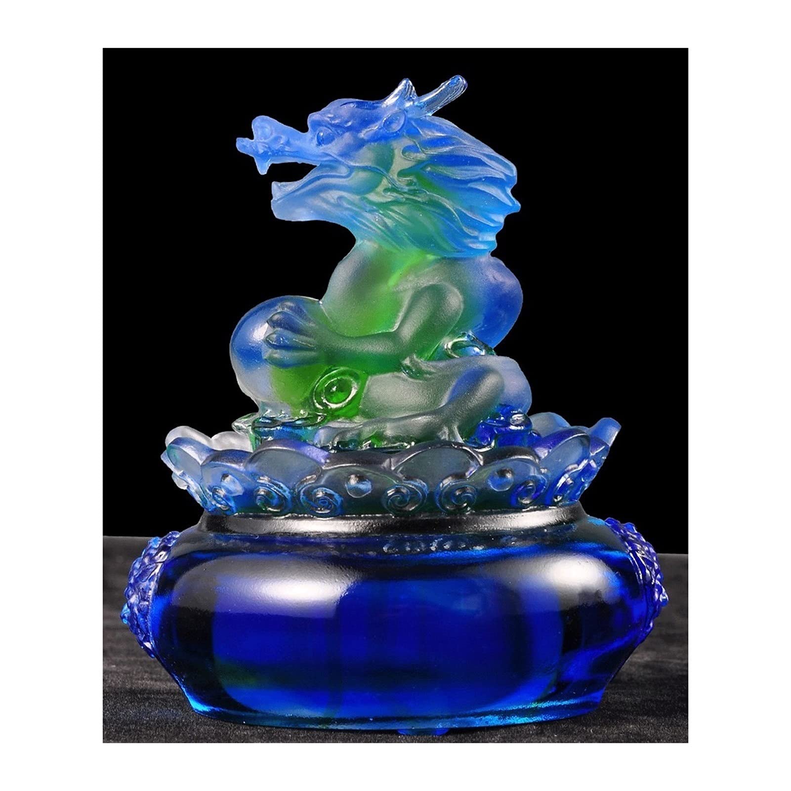 Adorno de la Fortuna Zodiac Dragon Statue Feng Shui Lucky Animal Home Sala de Estar Decoración Regalo de cumpleaños Coleccionable Péndulo de la Fortuna