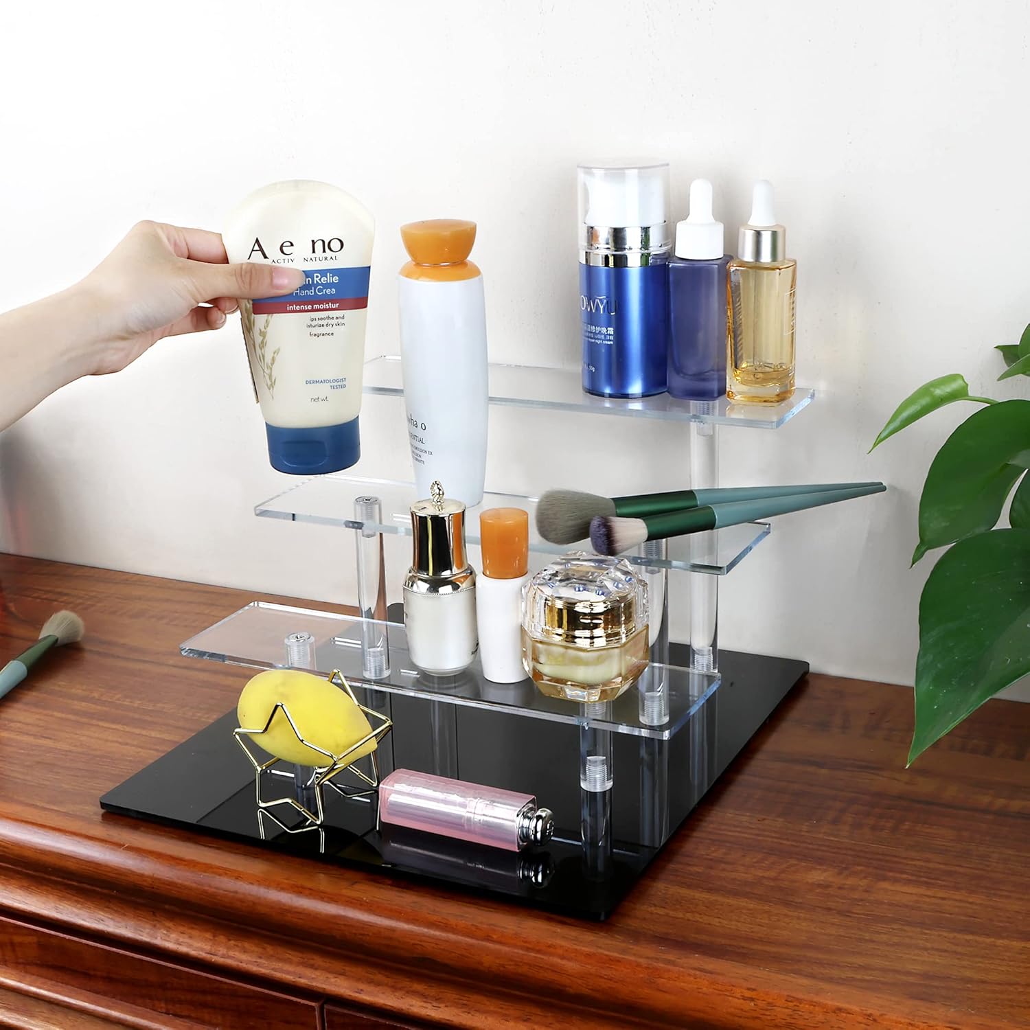 ELEGANTLIFE Acrylic Display Riser Stand – 4 Tier Clear Shelf for Funko POP, Amiibo, Figures, Collectibles, Cupcakes, Perfume, Skincare Organizer