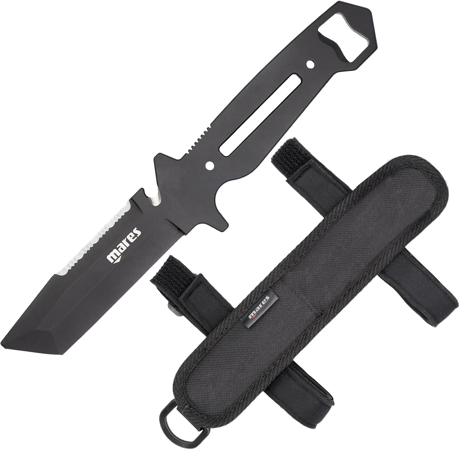 Mares Maximus Stainless Steel 230mm Long Scuba Dive Knife | Sheath with Loops & Straps Included