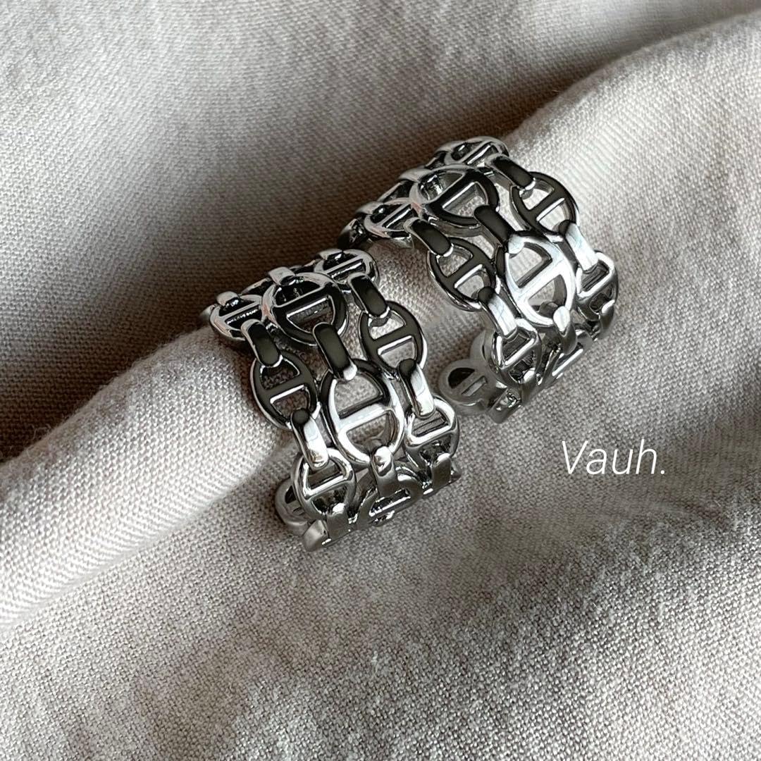 アンカー3連chain フープピアス S 針silver