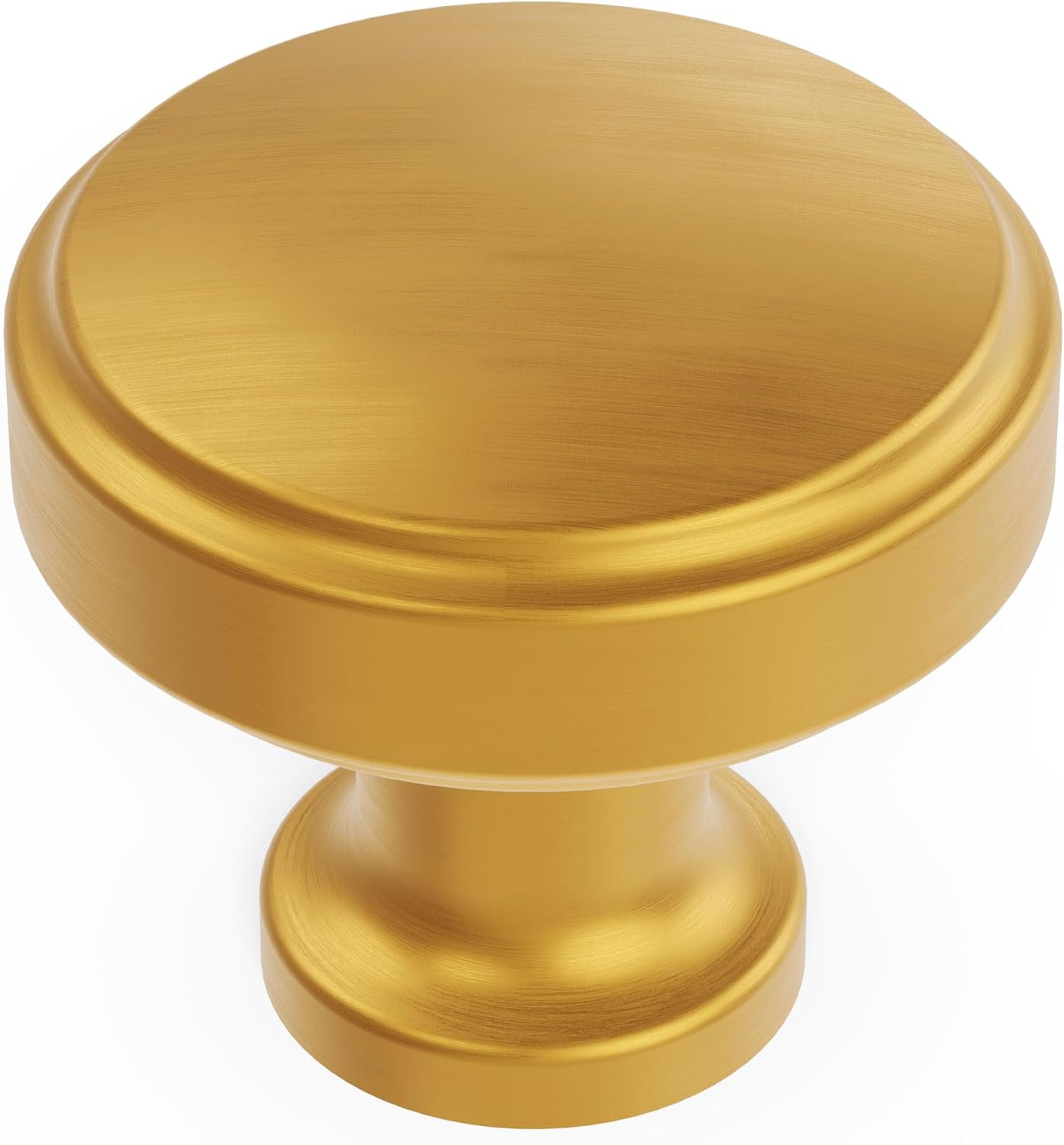 Hickory Hardware 10 Pack Kitchen Cabinet Knobs, Quality Drawer and Dresser Knob, Handle Pulls for Cabinet Doors, Bathroom Drawers, 1-1/4 Inch, Brushed Golden Brass, Piper Collection