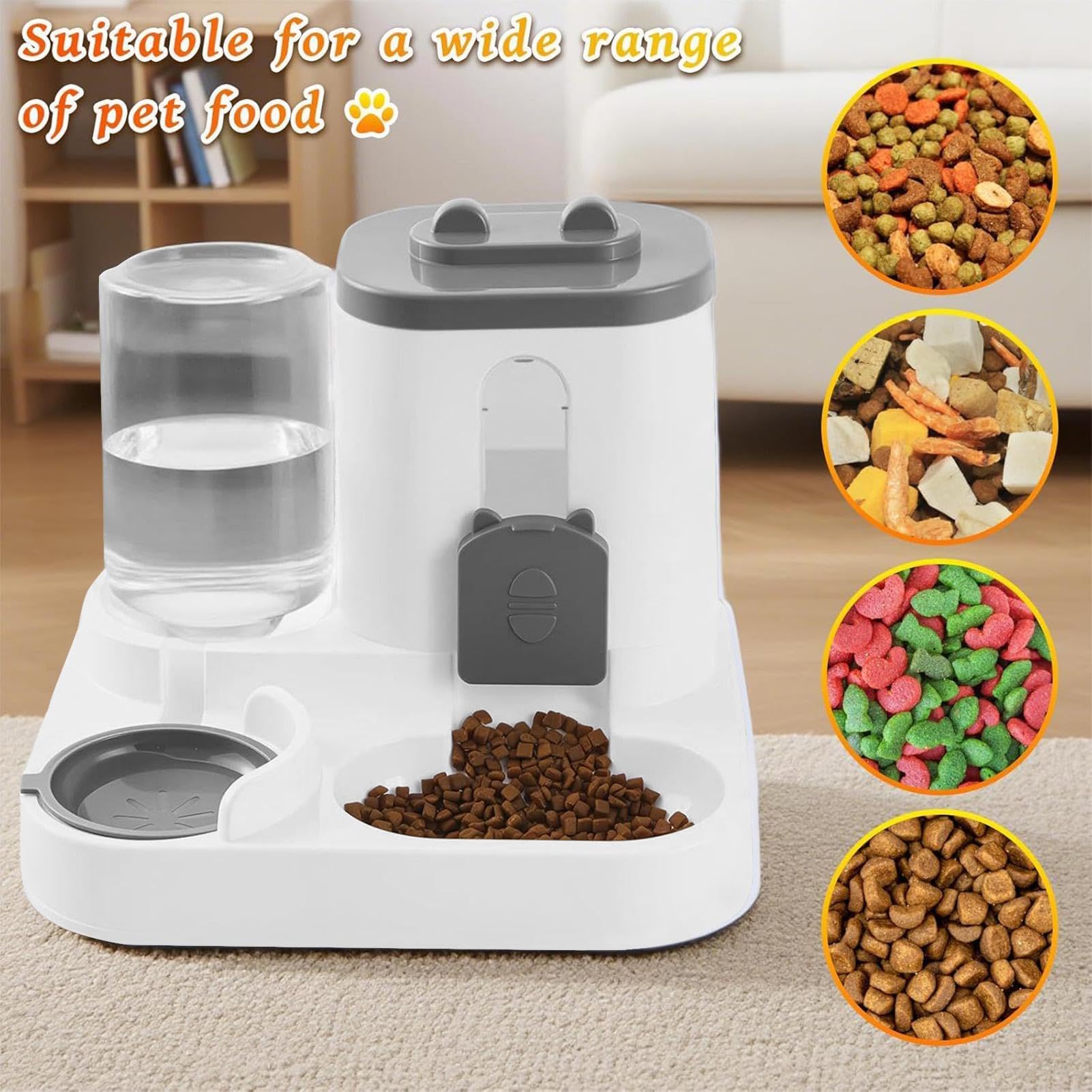 Distributore Automatico 2 In 1 Per Gatti E Cani, Dispenser Di Cibo E Acqua Da Viaggio, Uscita Del Grano Controllabile, Adatto A Gattini Cuccioli Animali Piccoli E Medis Casa Appartamen