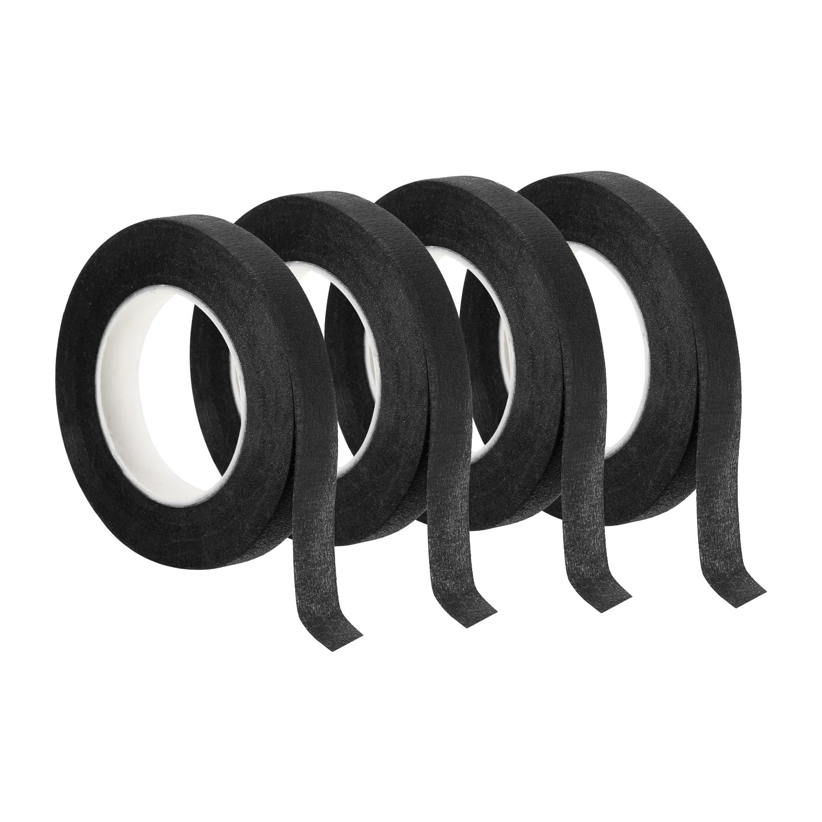 PATIKIL 30 Yard Floral Tapes, 4 Roll Florist Tape Crepe Paper Flowers Bouquets Tapes Waterproof for Flower Stem Wrapping, Black (27 Meters)