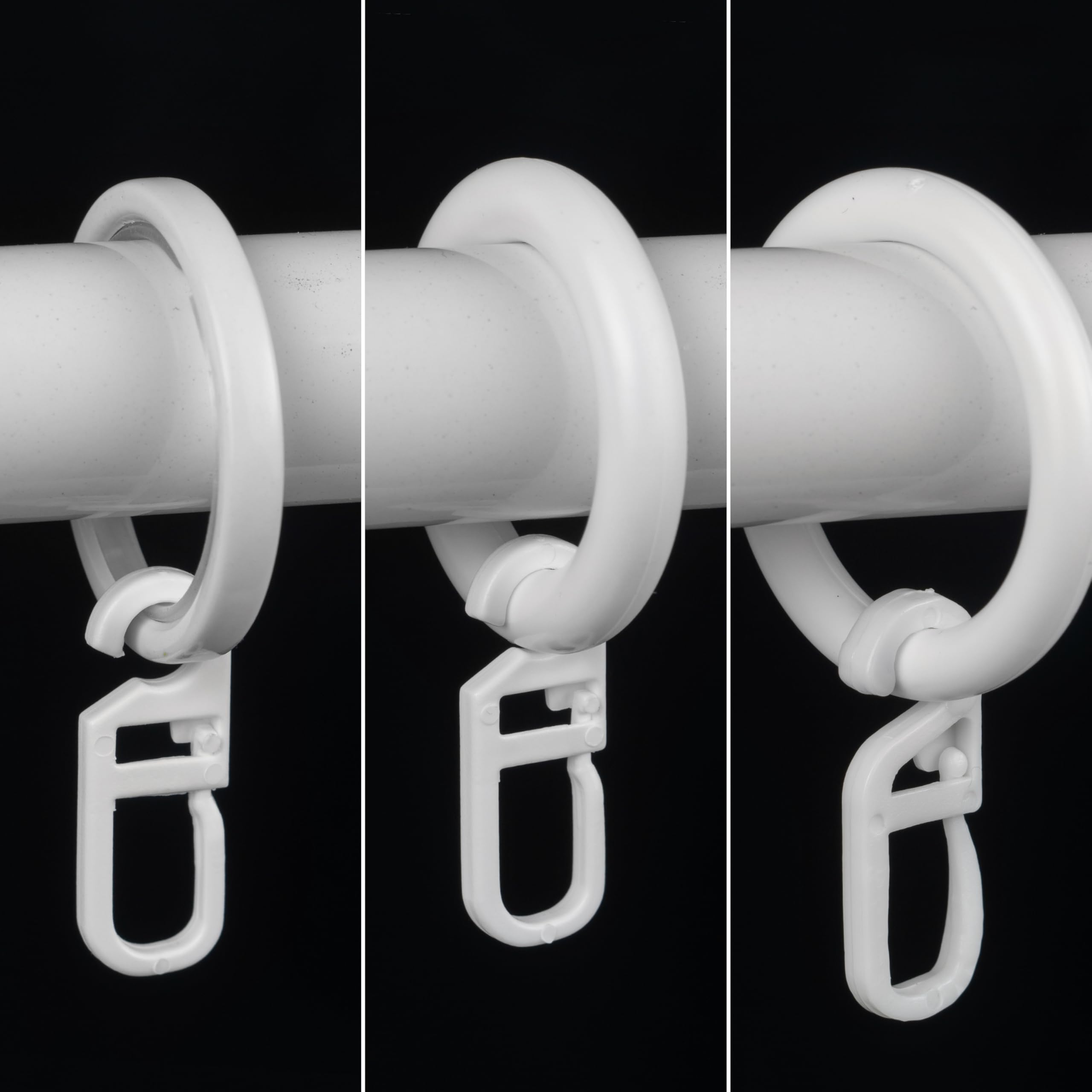 Lot De 60 Crochets Pour Rails De Rideaux - Compatible Rails 3,6 à 4,0 Mm - Glissement Silencieux (blanc)