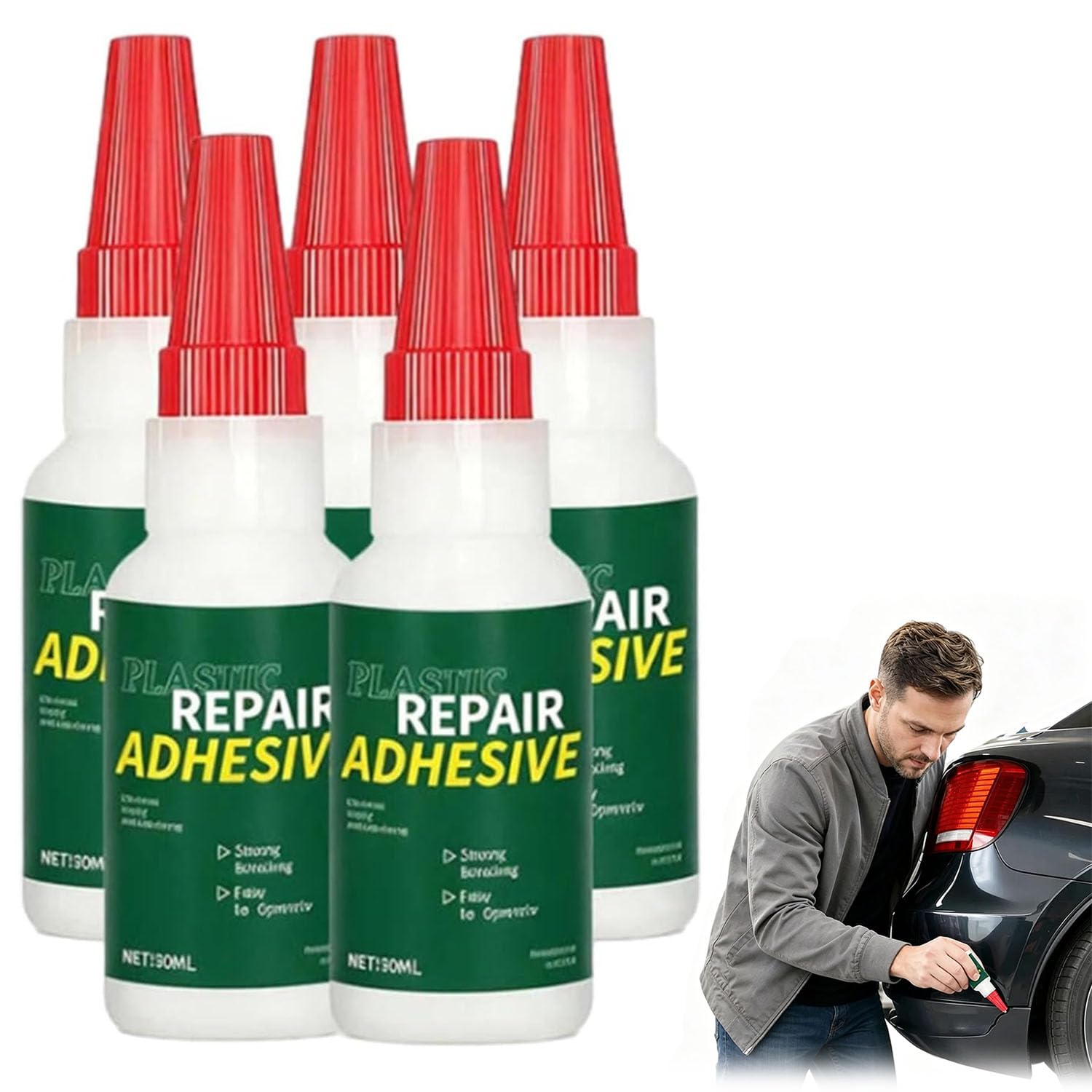 Adesivo Multiuso per Riparazione di Paraurti Auto, A Presa Rapida (5pcs)