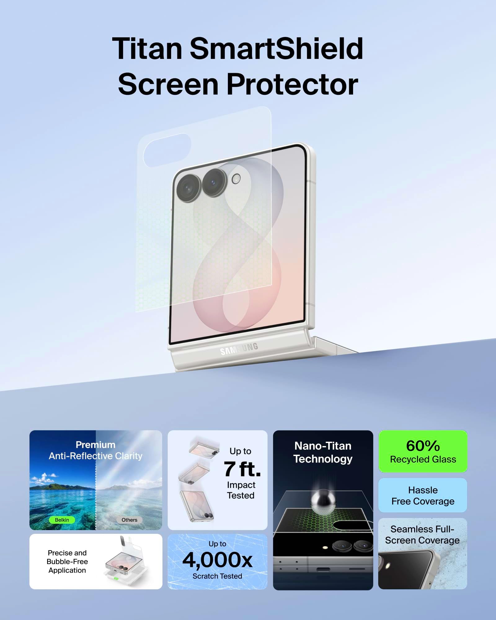 Belkin Titan - Pellicola protettiva antiriflesso per Samsung Galaxy Z Flip8