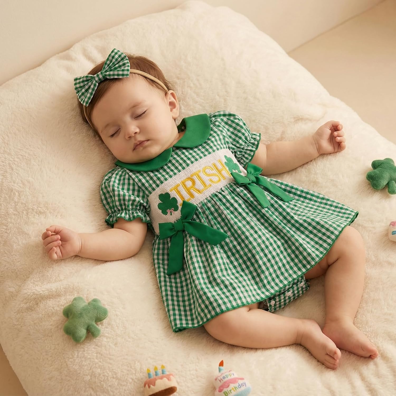 Baby Girl Summer Clothes Bow Embroidery Romper Dress Short Sleeve Plaid Jumpsuit Skirt Hem Bodysuit Cute Outfit - Image 2