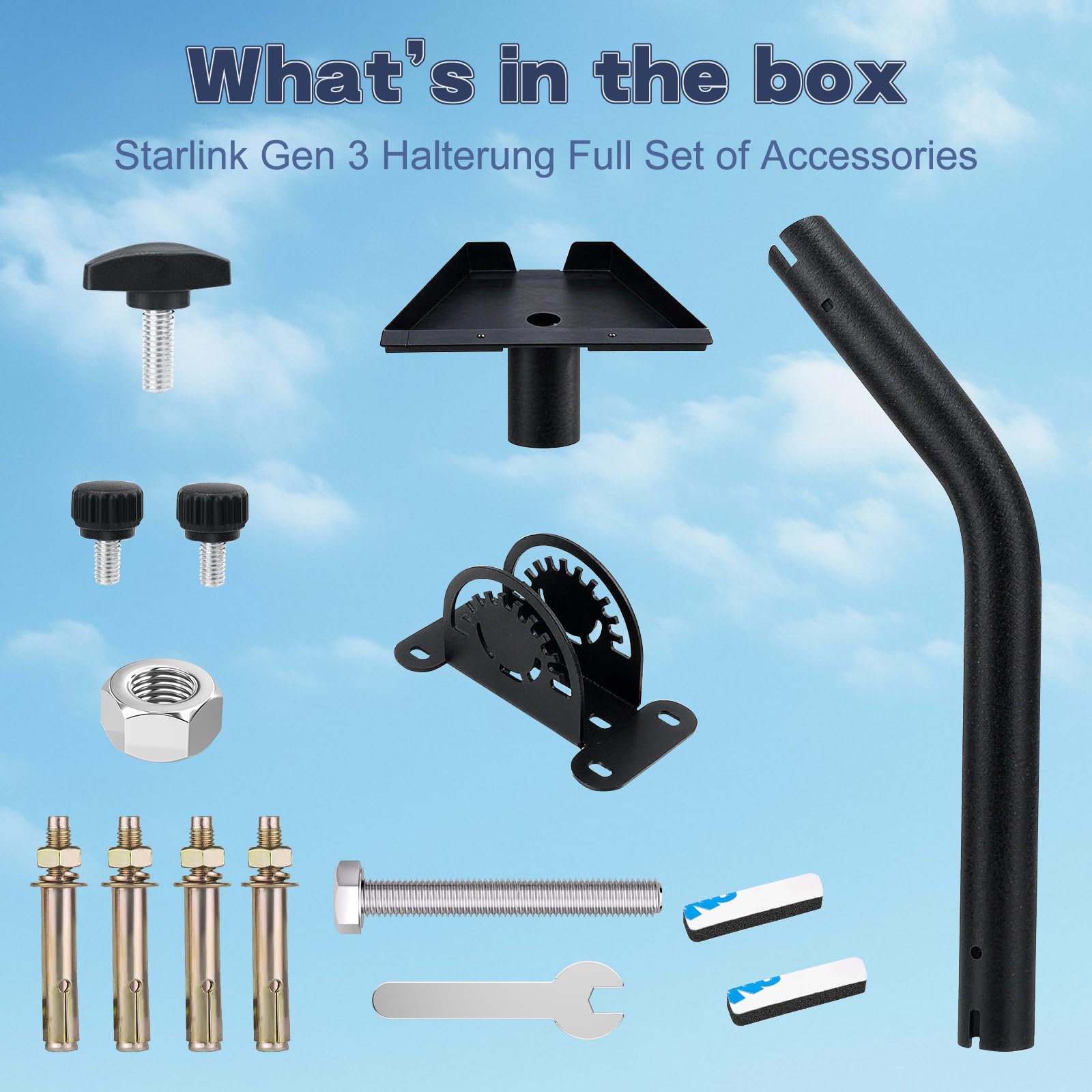 Starlink Gen 3 Supporto, Starlink V3 a 360° orientabile, adattatore per tubo Starlink Gen 3 per kit Internet satellitare Gen3 Starlink, per camper, balconi e pali esistenti