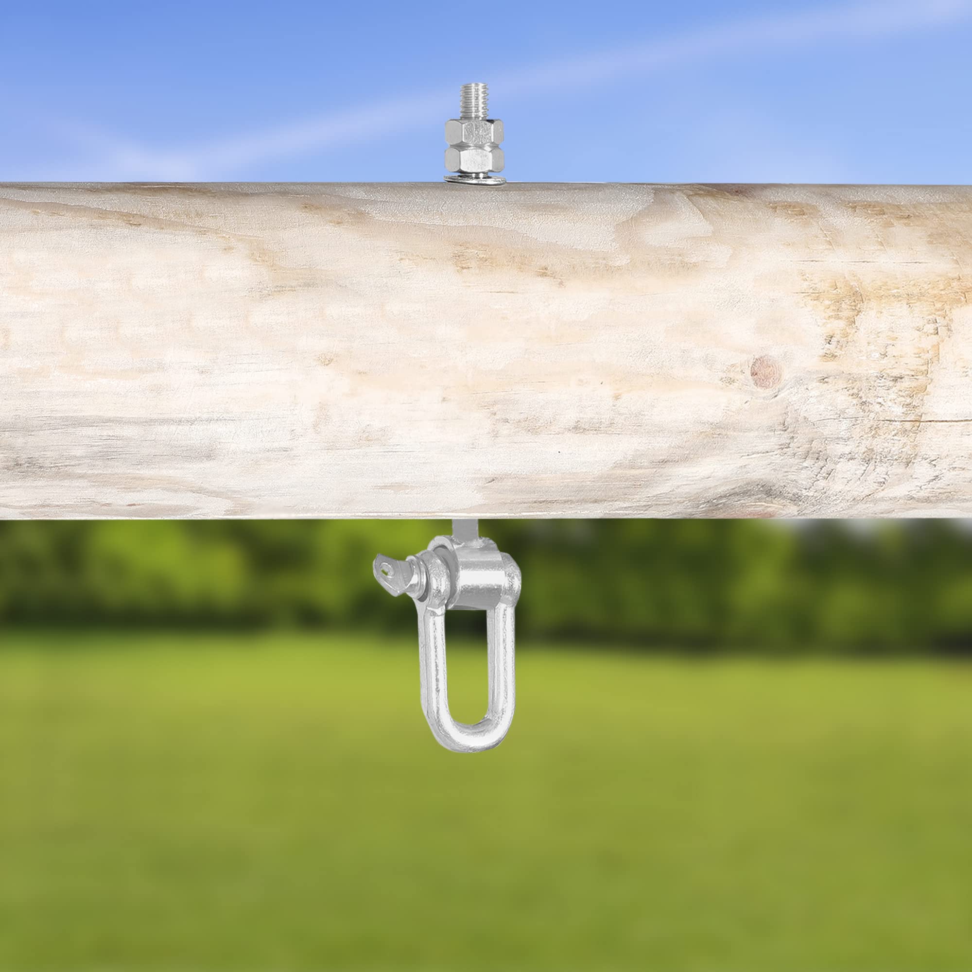 KOTARBAU® 2 pz Ganci Altalena - Acciaio Zincato - M10 x 200 mm - Argento - Gancio per Altalena Resistente - Gancio per Travi in Legno - per Amaca - Sedia - Sospesa