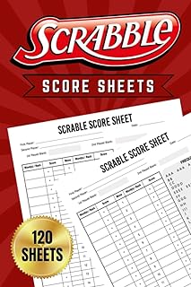 Scrabble Score Sheets: Scrabble Game Book Pad, 120 Sheet Score Card Notebook, Record Your Scrabble Games!