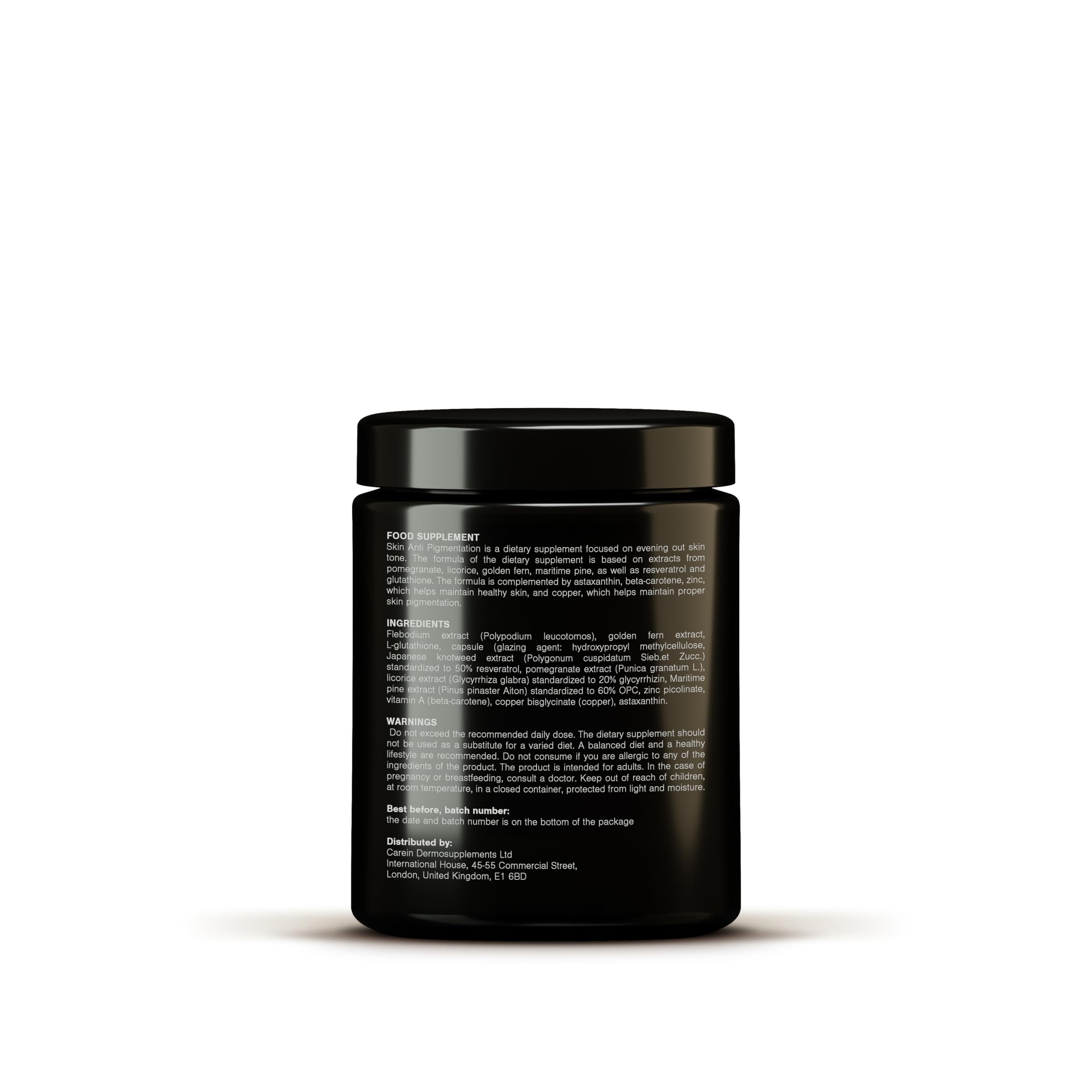 Skin Anti Pigmentation Refill - Gegen Pigmentflecken und Hyperpigmentierung - Mit Polypodium, Glutathion & Zink - 60 Vegane Kapseln - Carein