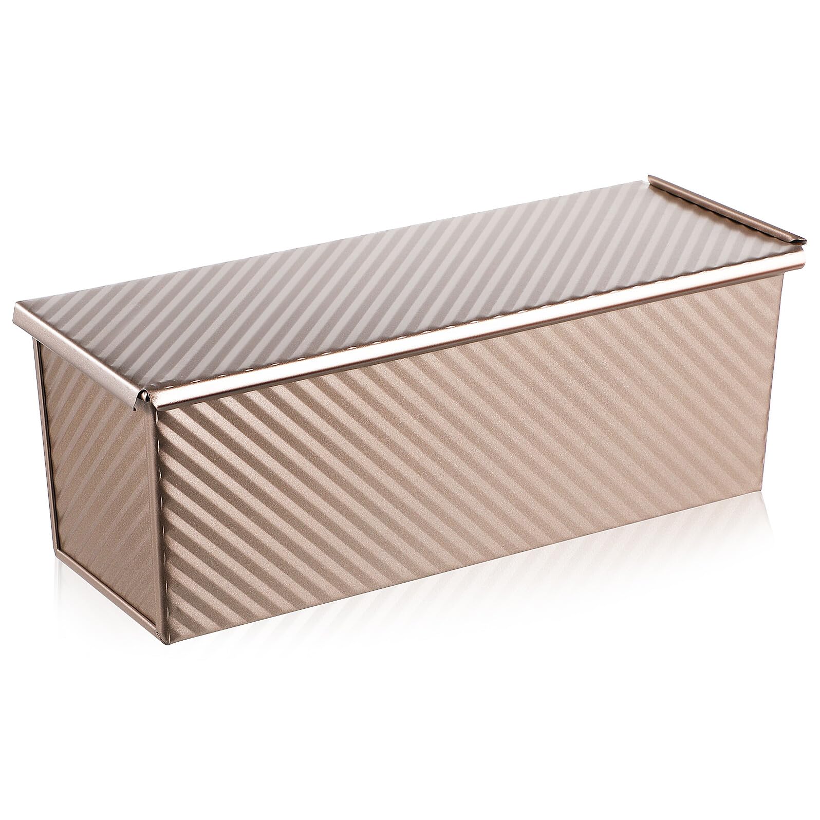 Lurrose Moule à Rectangulaire Acier avec Revêtement Antiadhésif Boîte à Vintage avec Couvercle pour Cuisson Facile Gâteau