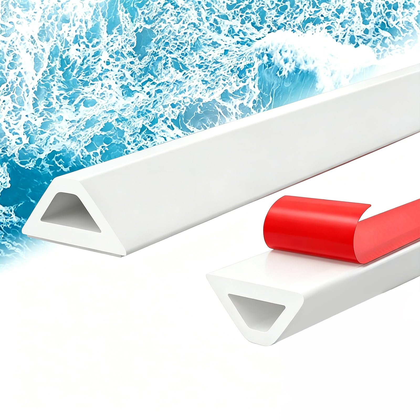 XLTBOMS 400cm Wet Room Floor Barrier White, Water Barrier Strip Silicone