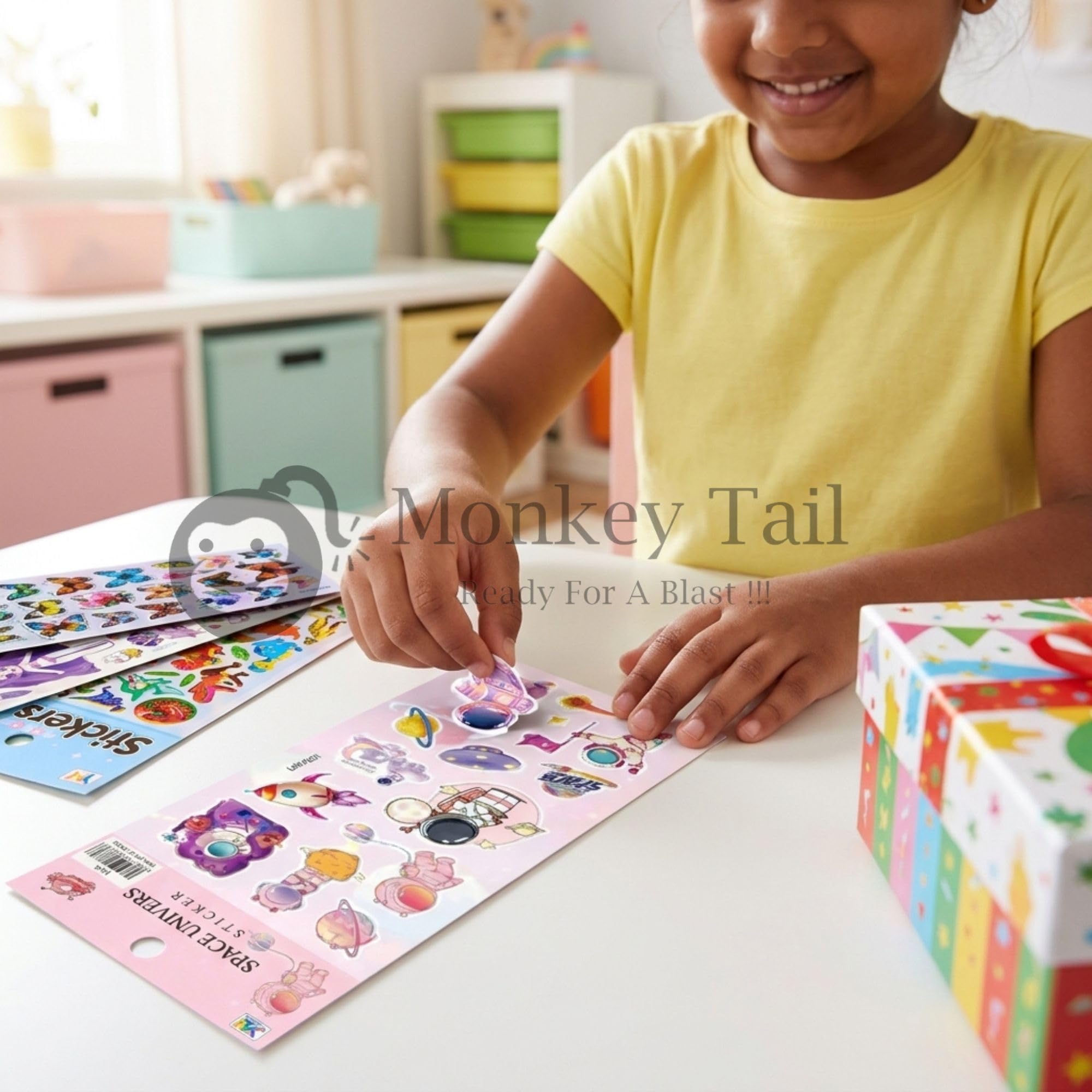 MONKEYTAIL Assorted Stickers (Set of 10 Sheets) 3D Puffy for Children as Reward | Craft Scrapbooking| Birthday Return Gift for Kids of All Age Group 1
