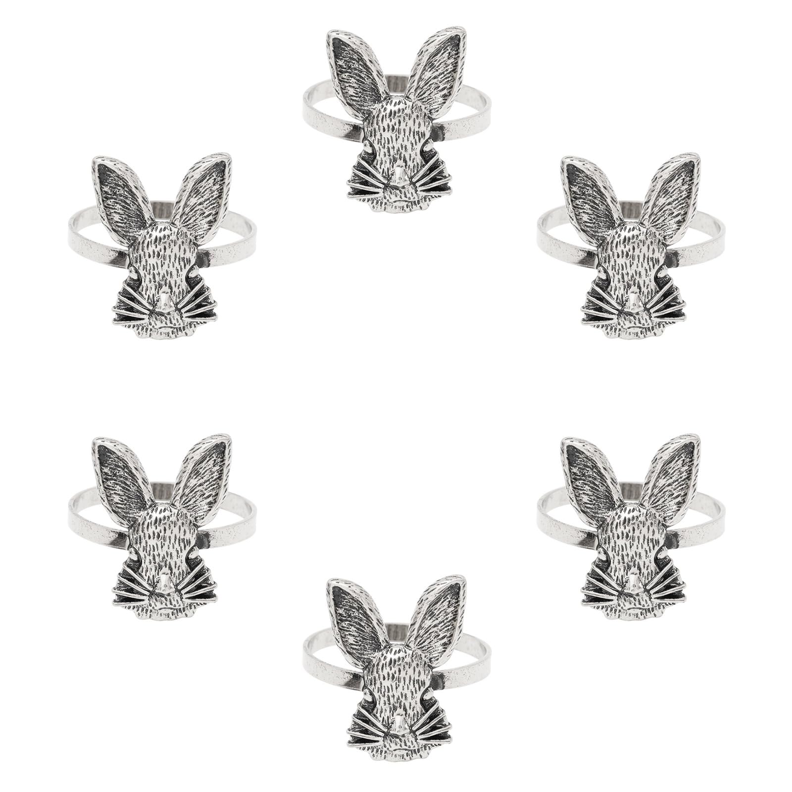 Buxuaaaa C Of 6 Portable Easter Rabbits Napkin Holders Rabbits Napkin Rings For Easter Thanksgiving And Festival Table Decors Table Decoration