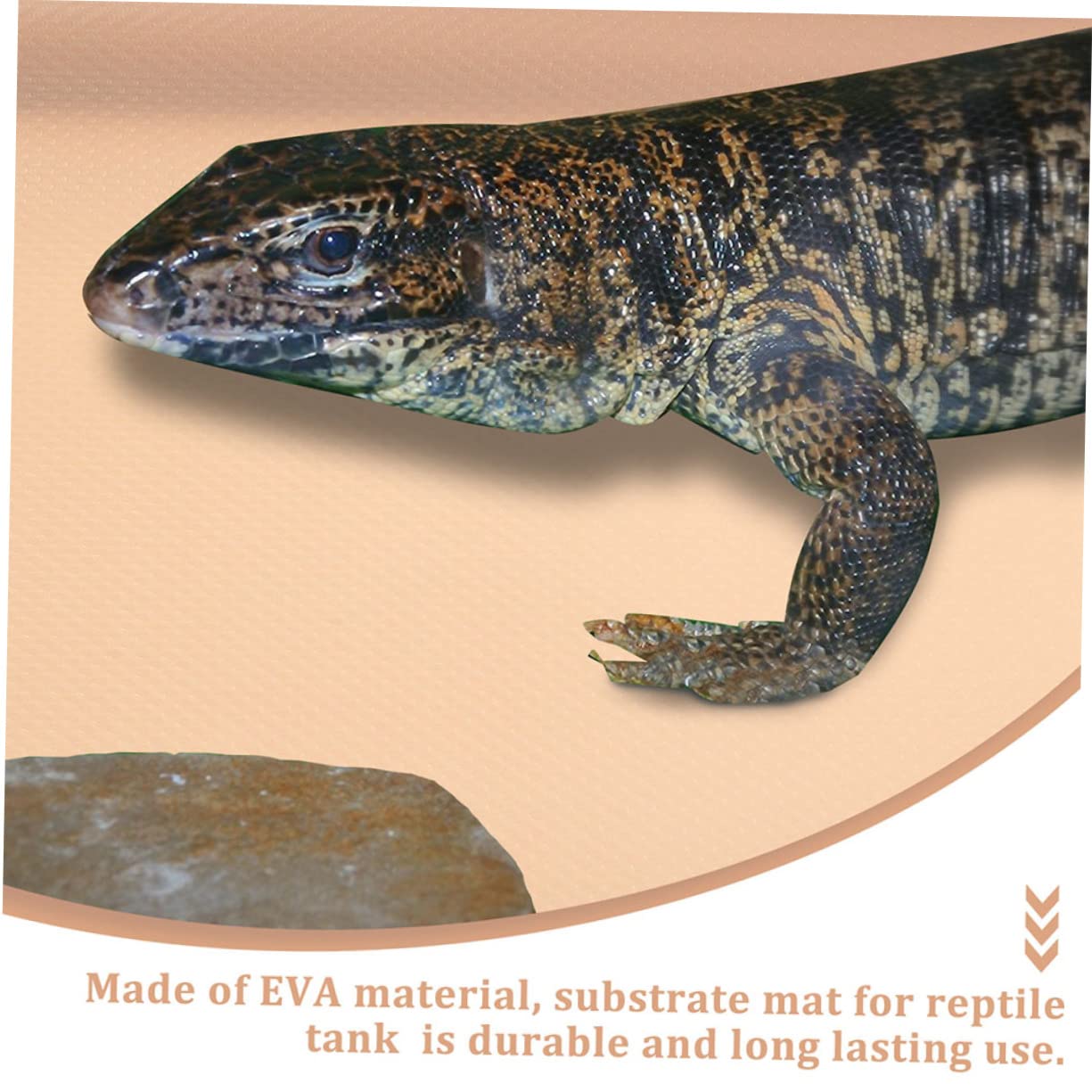 Happyyami Eva Reptile Carpet Snake Liner Bearded Dragon Bedding Gecko Tank Mat Large Size Cut to Fit