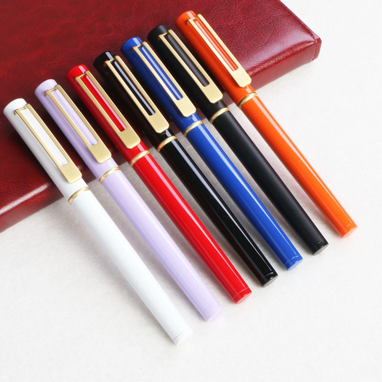 2 Stück - Business Metall Signatur Stift, Kugelschreiber, Gold Zubehör, Füllfederhalter, Macron Orange
