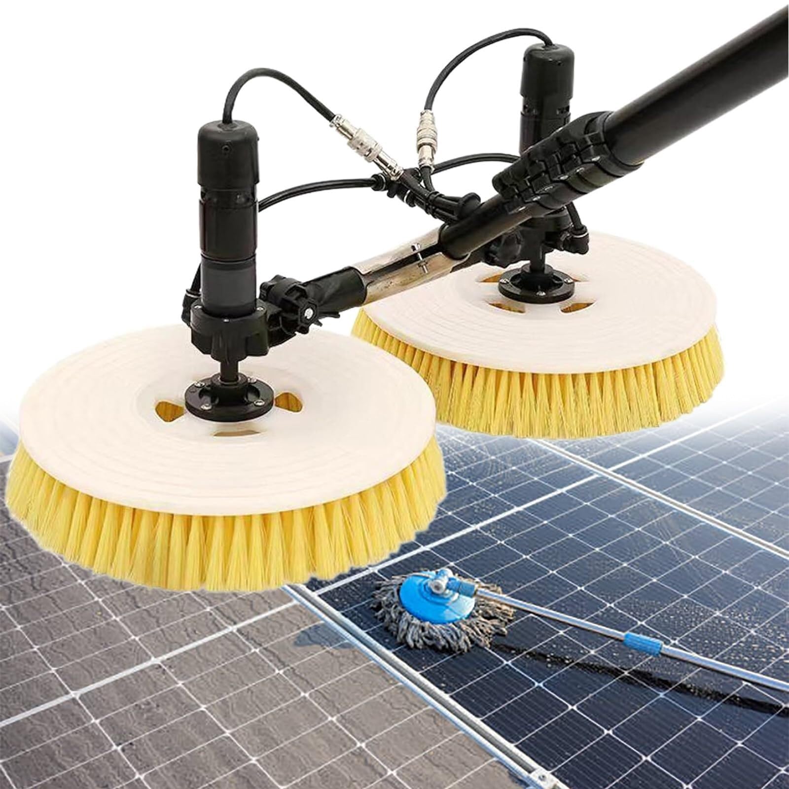 IUokLU Solar Panel Cleaning Kit - Extendable Lightweight Brush with Water Fed Pole for Efficient Roof Window & Greenhouse Cleaning - Perfect Solar Maintenance Tool(size 5.5m)