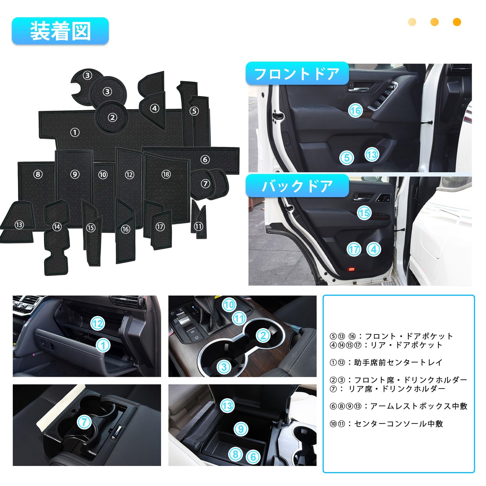 Amazon | 【BIXUAN】トヨタ ランドクルーザー300系 車用ドアポケット