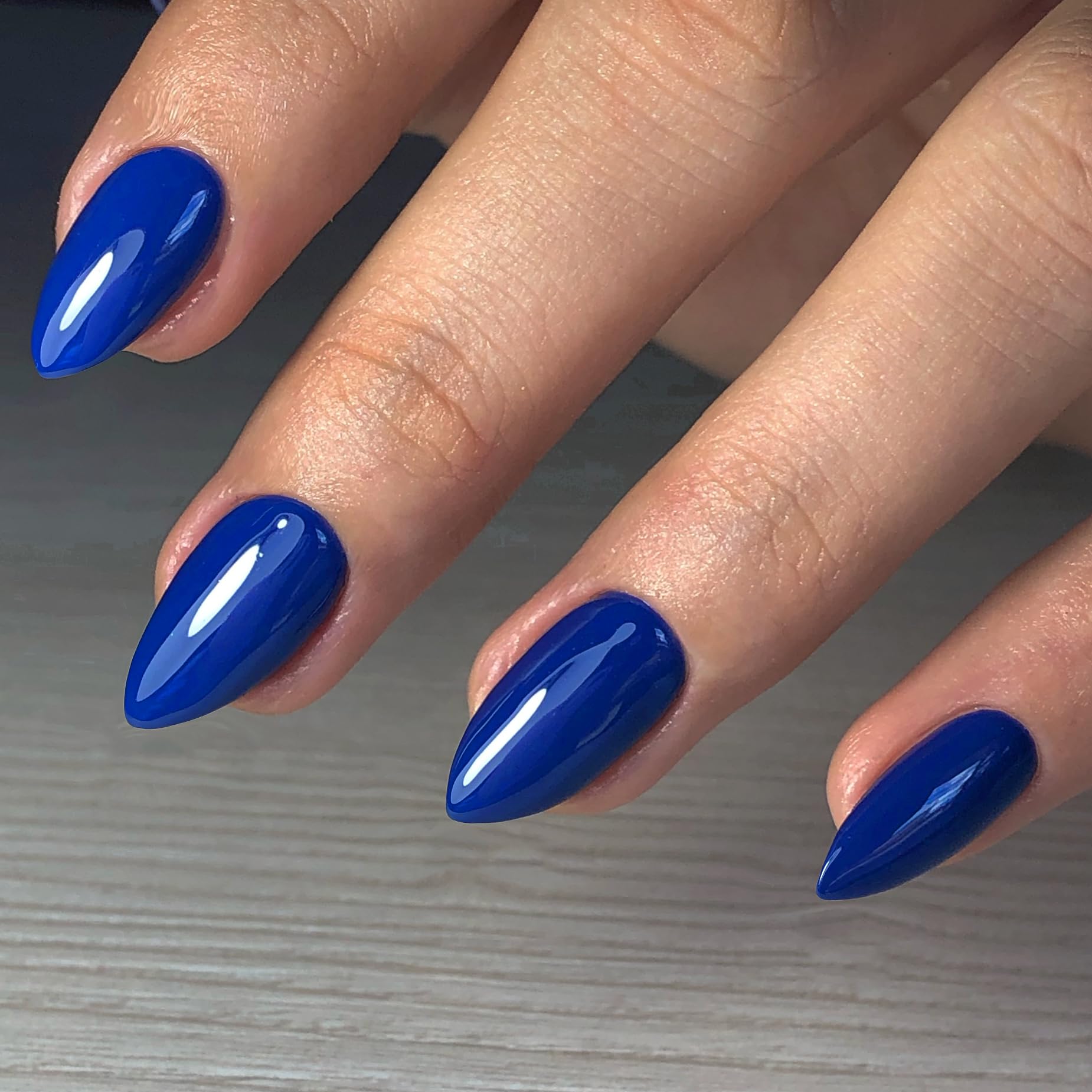 KQueenest 30 Pcs Royal Blue Press on Nails Short Almond, Short False Nails Almond - Image 2
